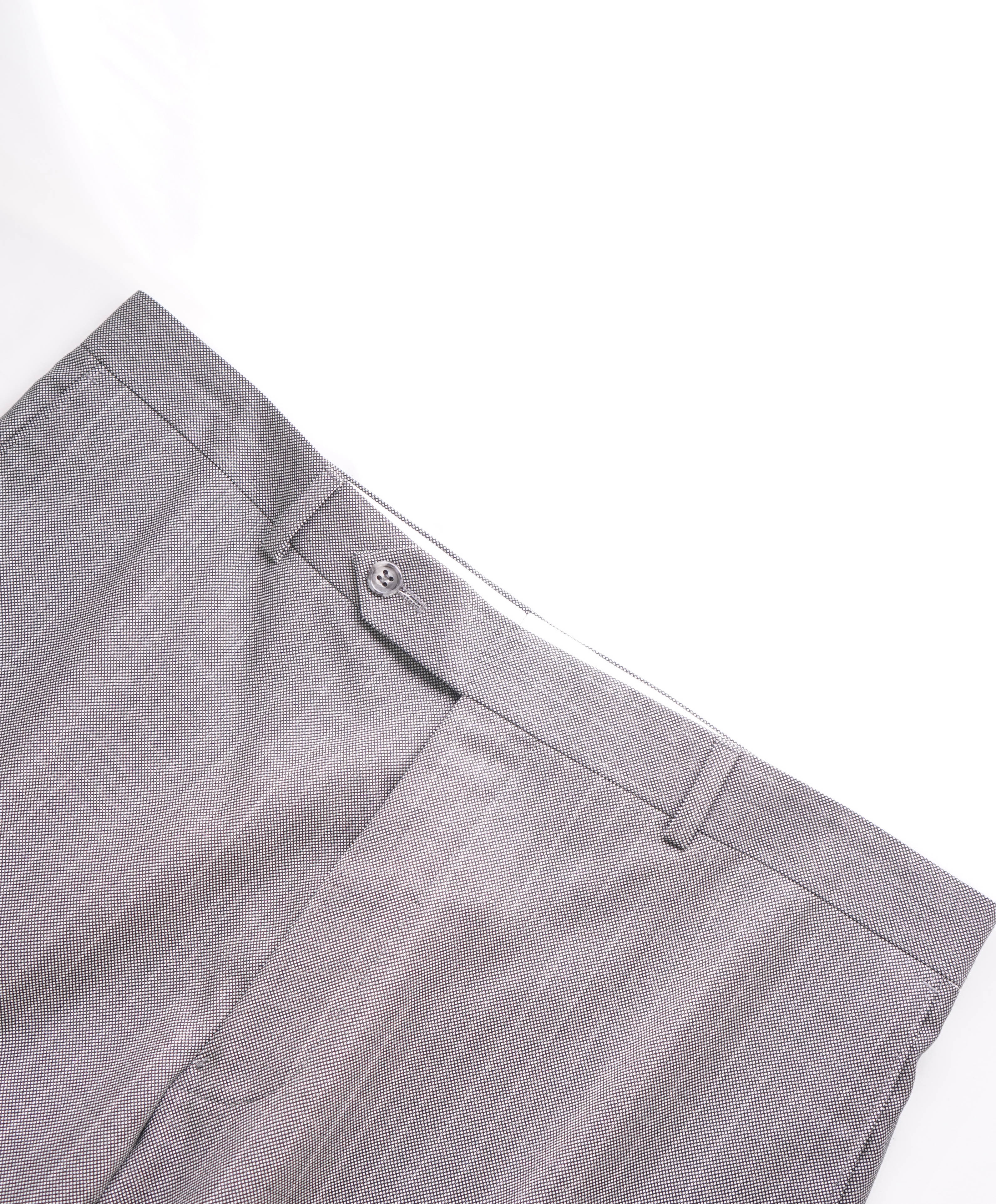 SAMUELSOHN - "Super 130's" Textured Medium Gray Flat Front Pants - 36W