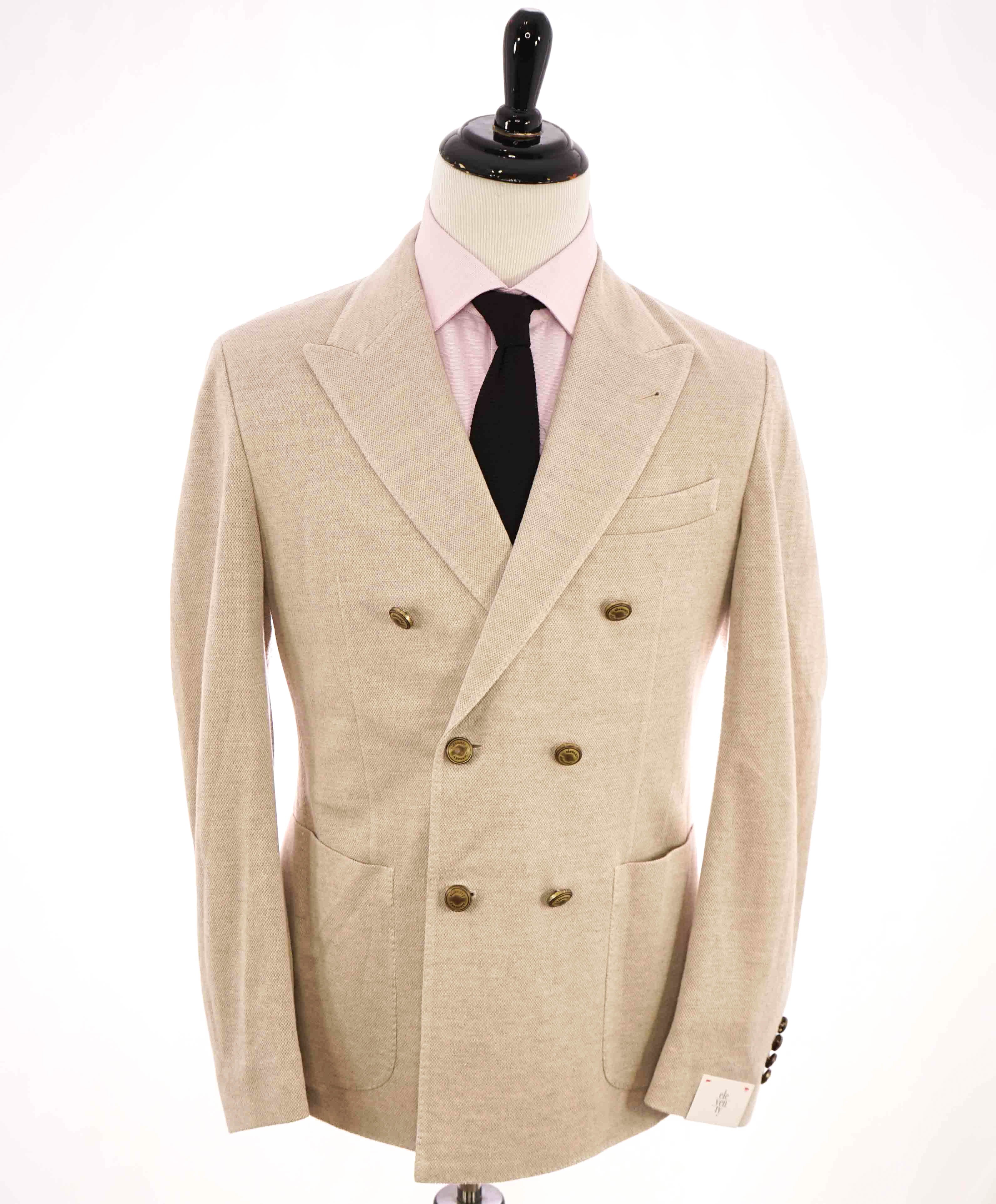 $1,195 ELEVENTY - Double Breasted Gold Button Linen Blazer - 40 US (50EU)