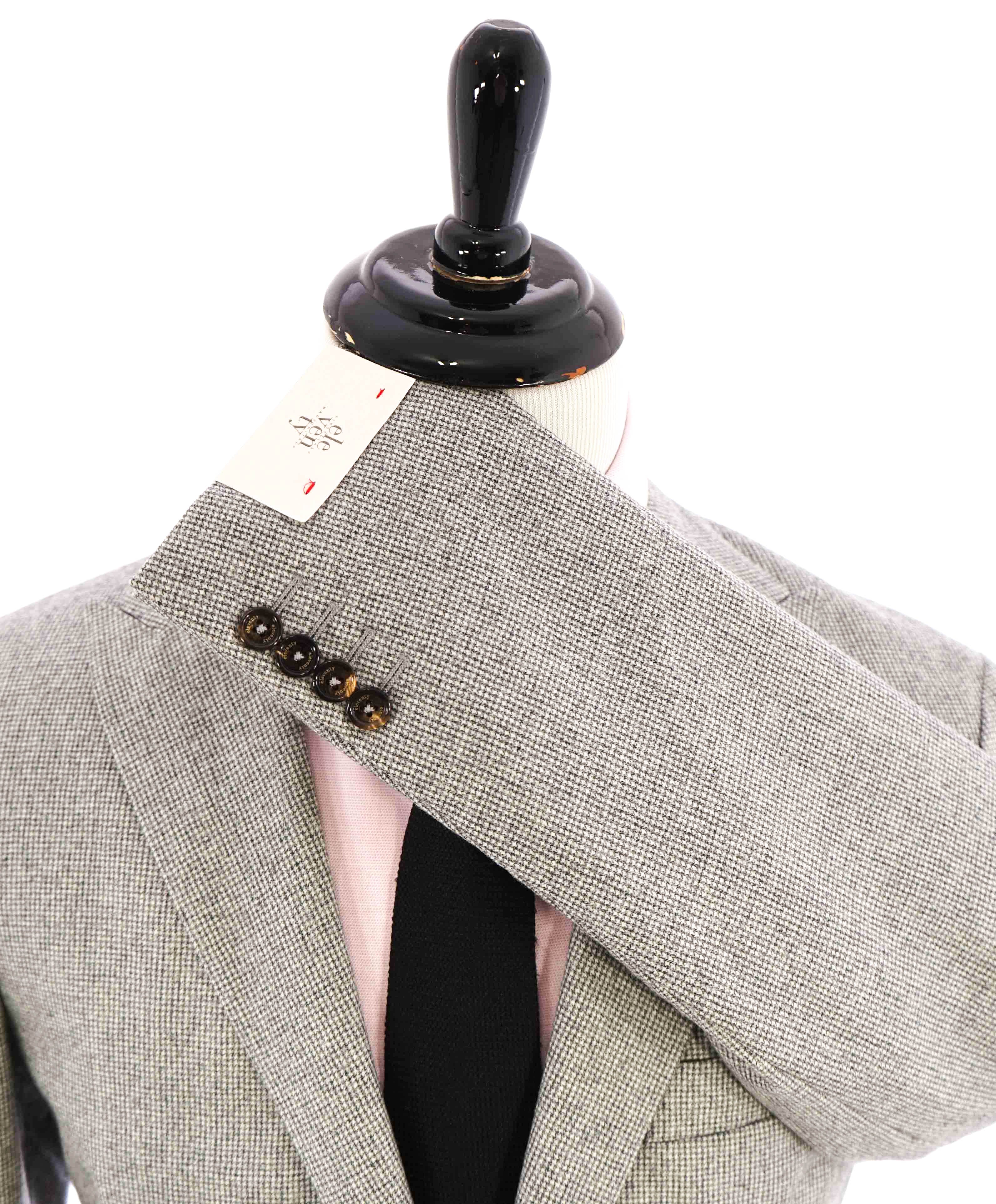 $975 ELEVENTY - Gray Houndstooth Pure Wool Patch Pocket Blazer - 42 US (52EU)