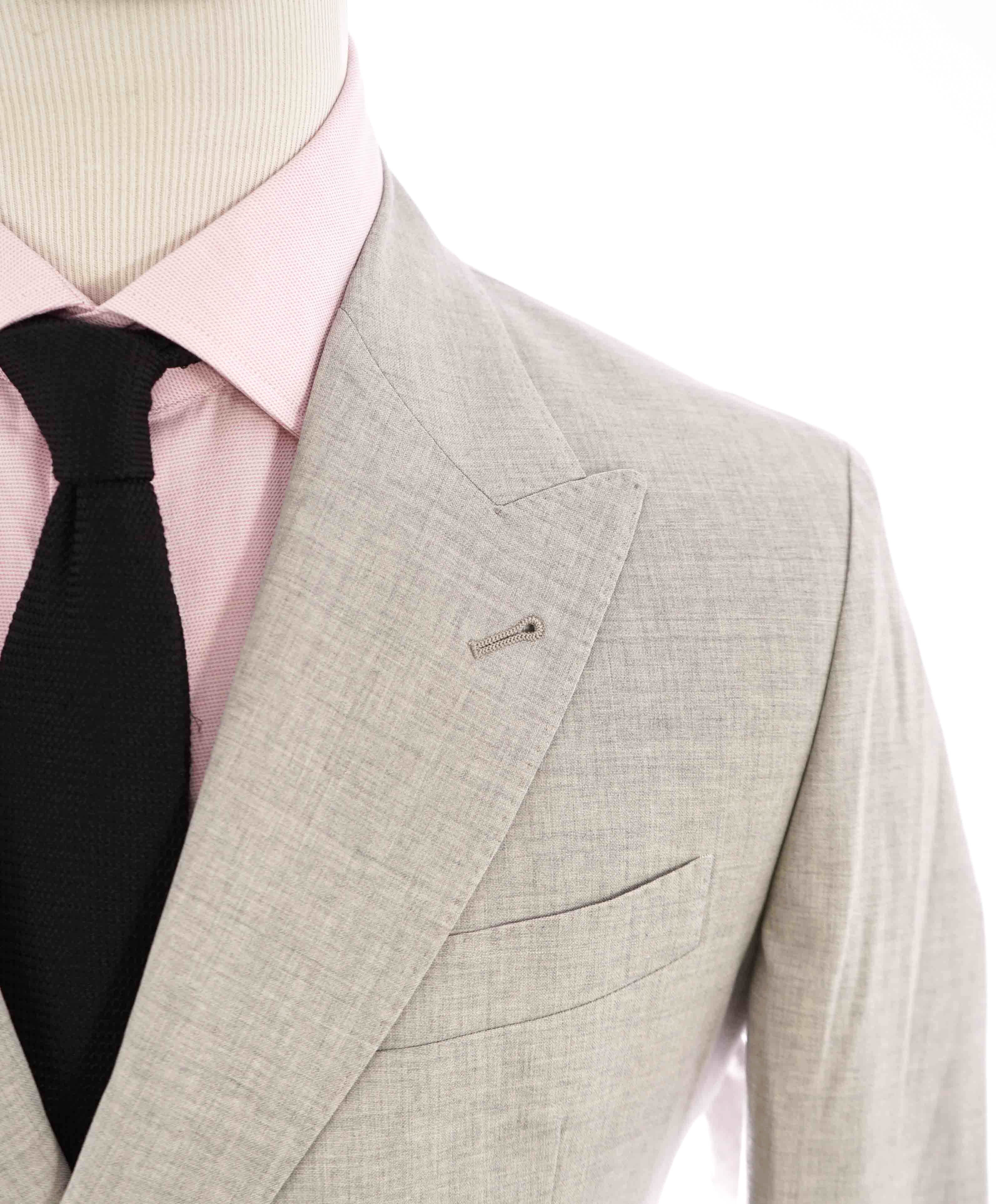 $1,595 ELEVENTY - Double Breasted Wool Neutral Patch Pcket Blazer - 40 US (50EU)