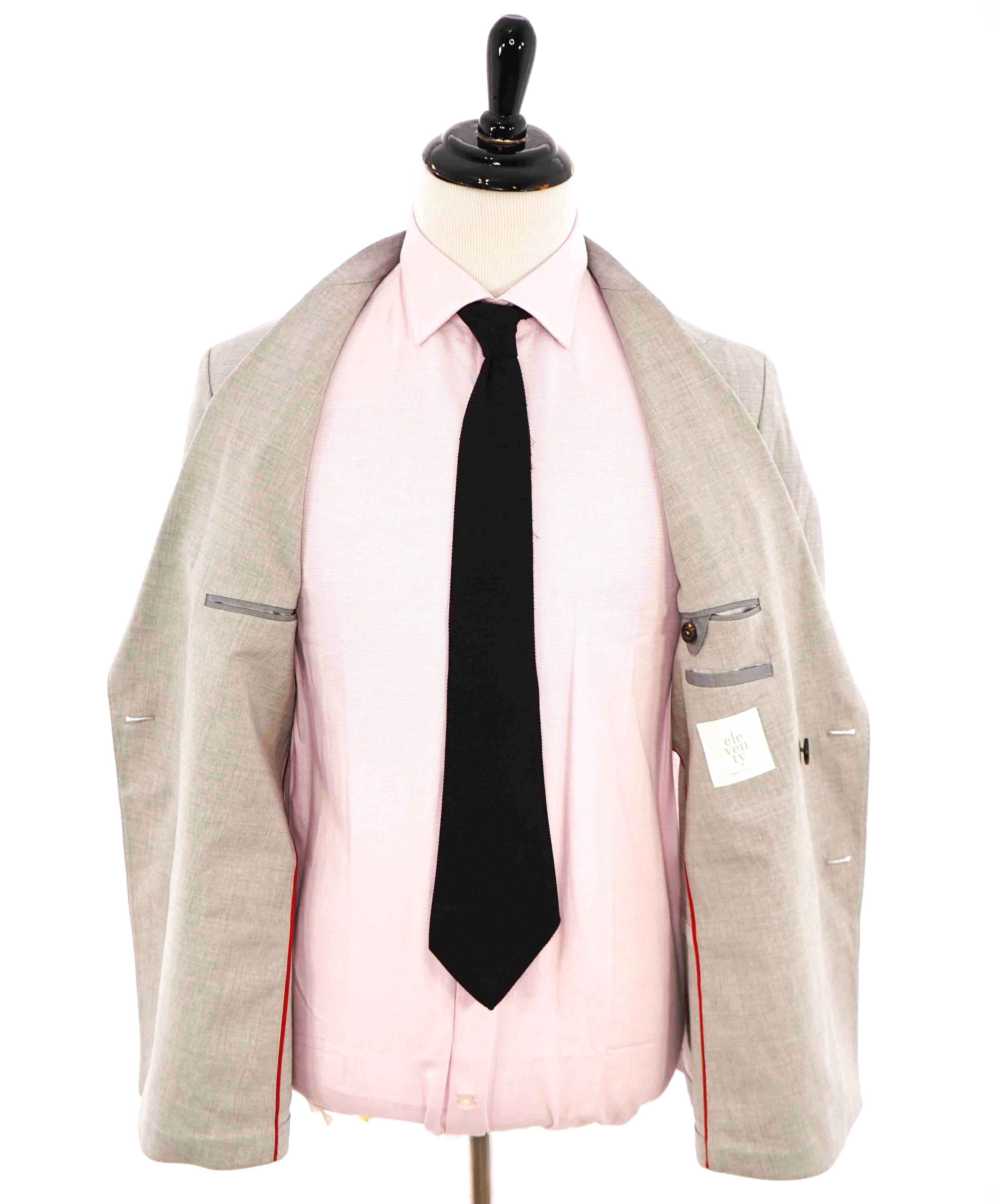 $1,595 ELEVENTY - Double Breasted Wool Neutral Patch Pcket Blazer - 40 US (50EU)