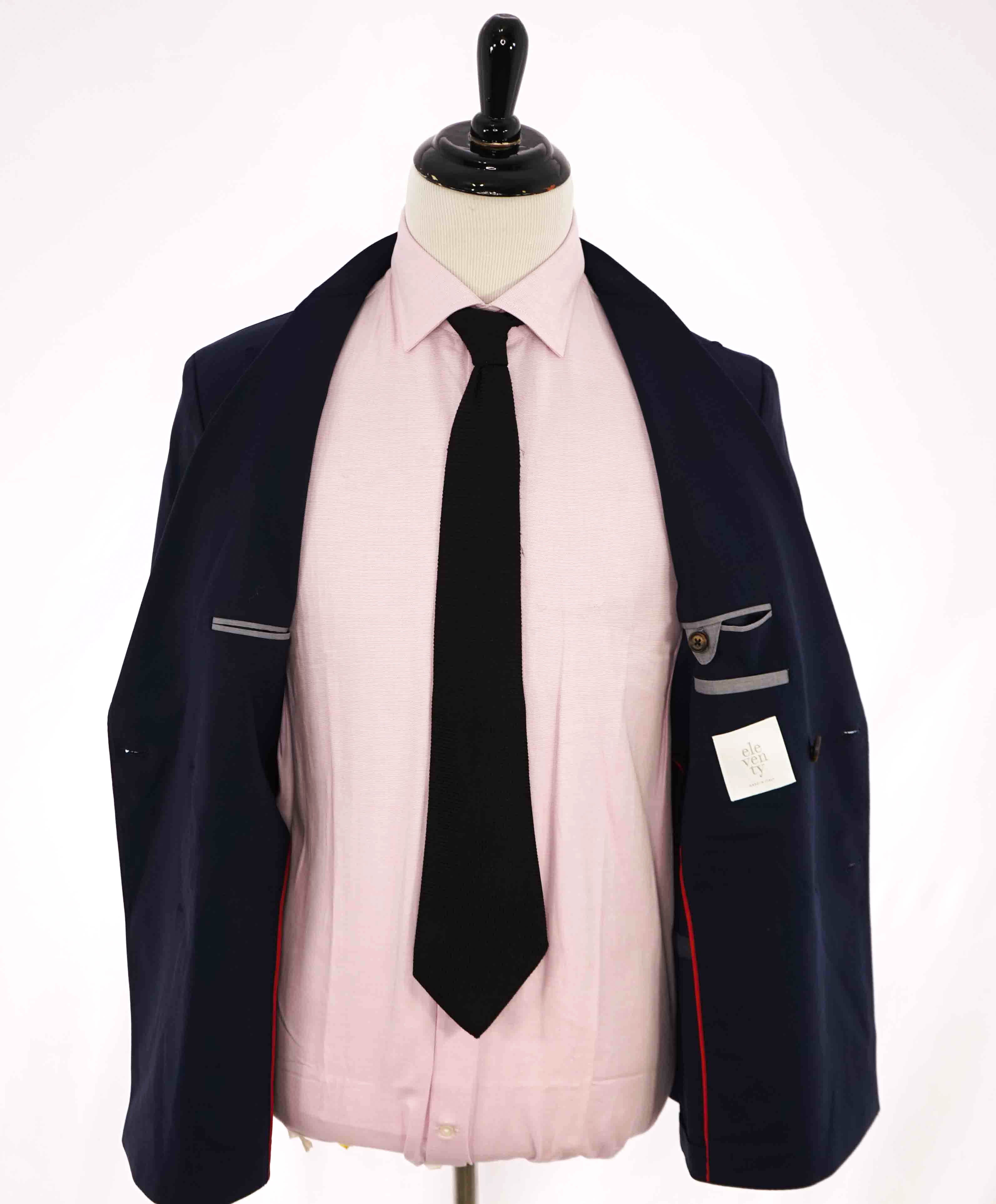 $1,195 ELEVENTY -Double Breasted Gold Button Wool/Elastane Blazer - 40 US (50EU)