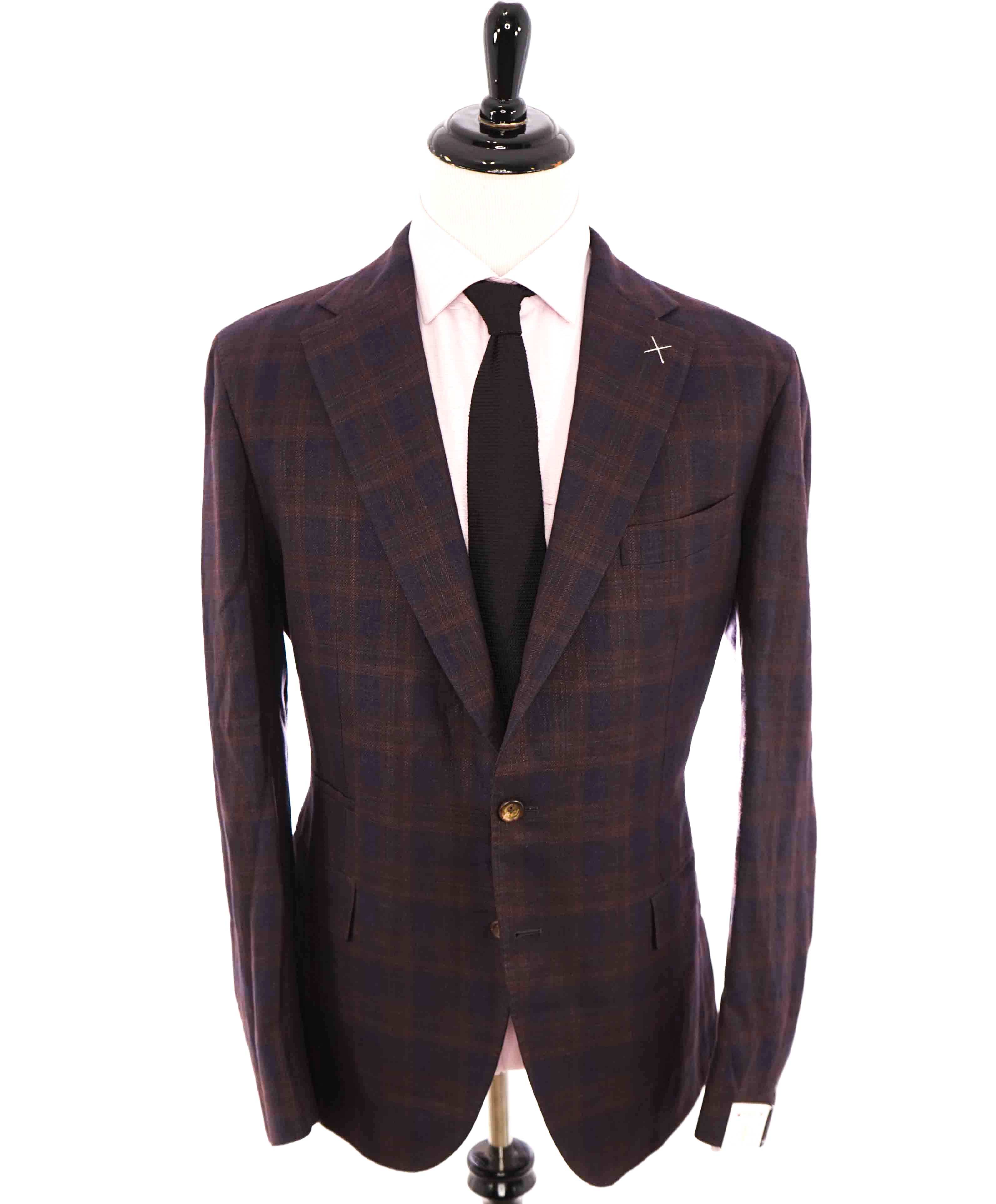 $1,695 ELEVENTY - ERMENEGILDO ZEGNA Wool/Silk/Linen Burgundy Blazer- 48 (58EU)