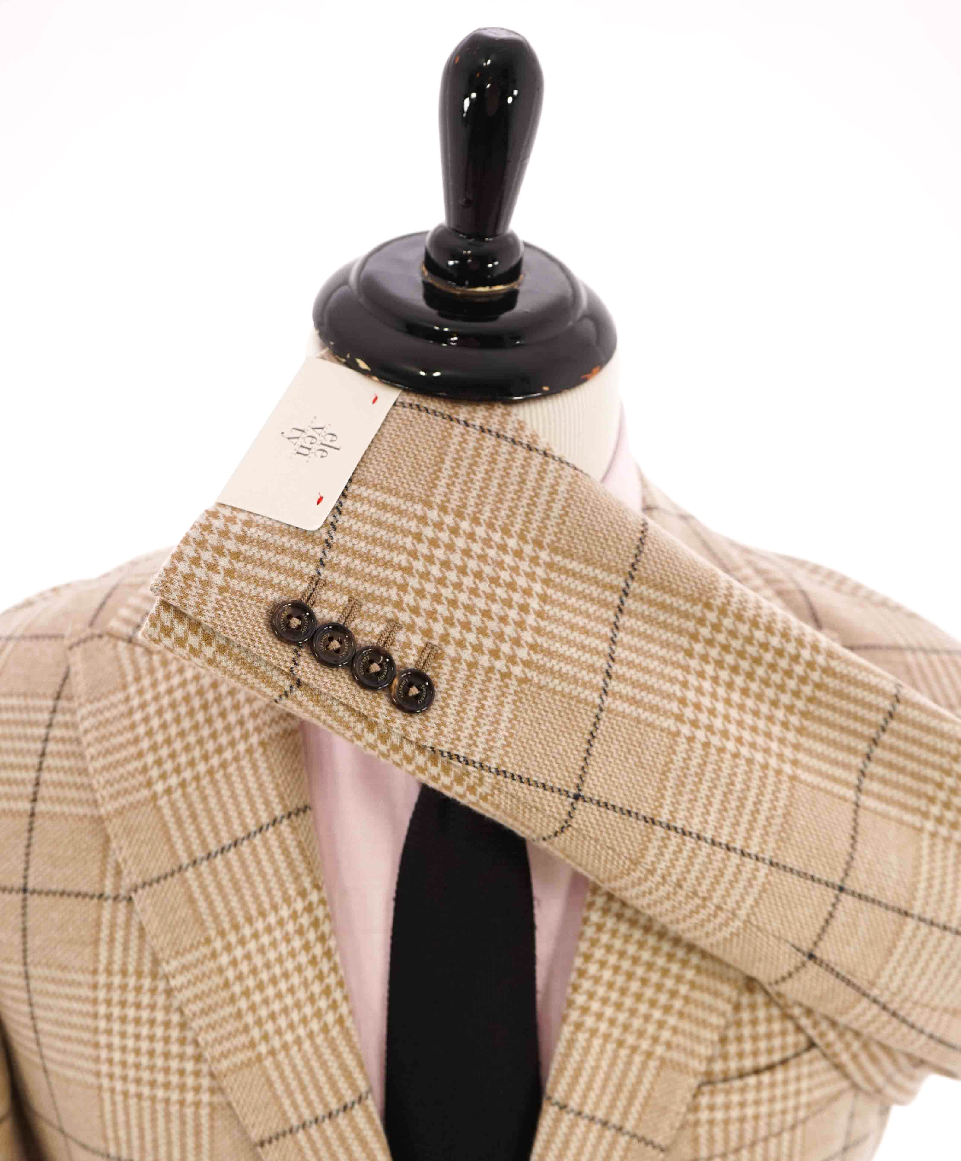 $1,095 ELEVENTY - Cotton/Wool Check Windowpane Jacket Blazer - 40 (50 EU)