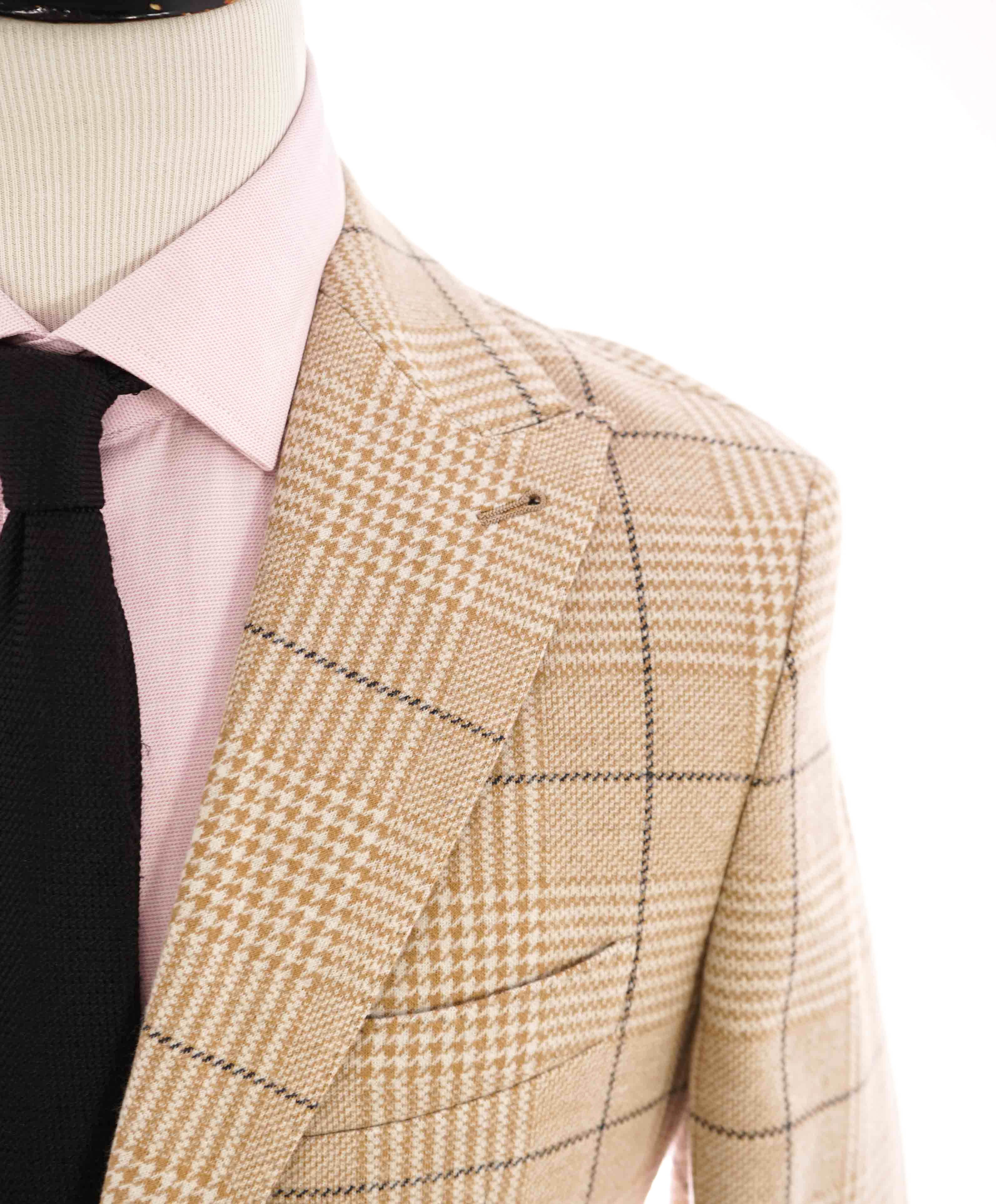 $1,095 ELEVENTY - Cotton/Wool Check Windowpane Jacket Blazer - 40 (50 EU)