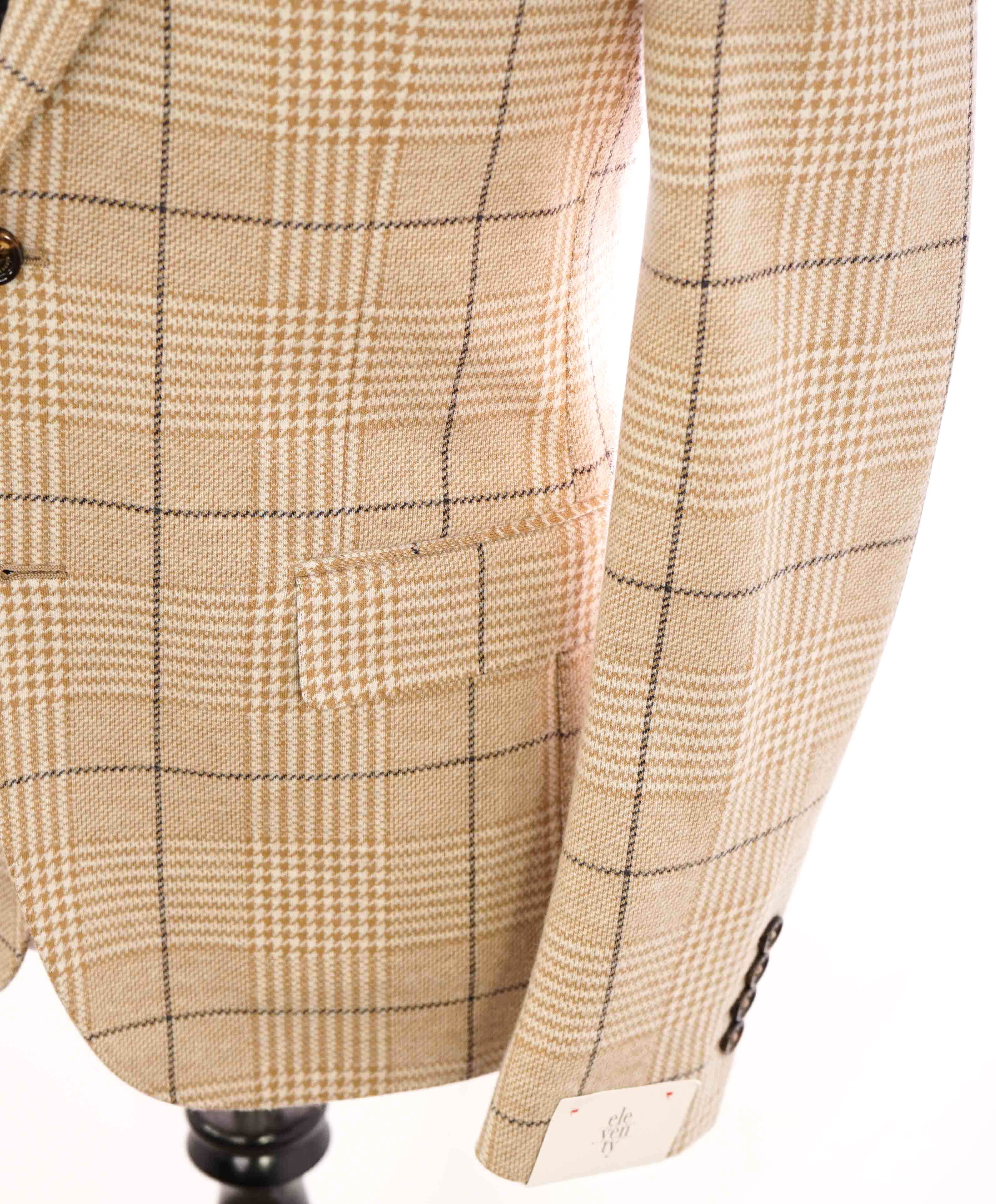 $1,095 ELEVENTY - Cotton/Wool Check Windowpane Jacket Blazer - 40 (50 EU)