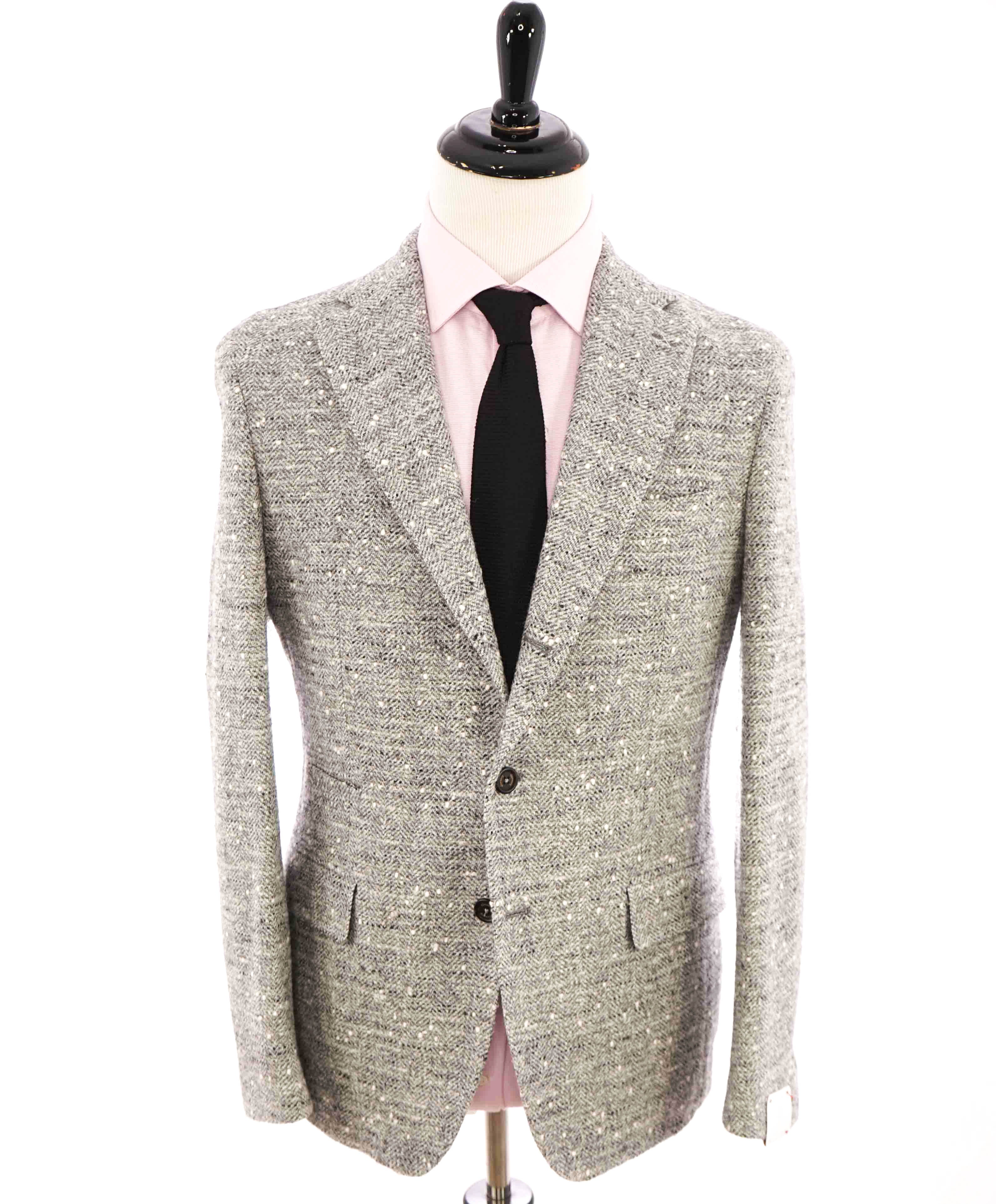 $2,295 ELEVENTY - ALPACA / WOOL Gray FleckSemi-Lined Blazer - 40 US (50EU)