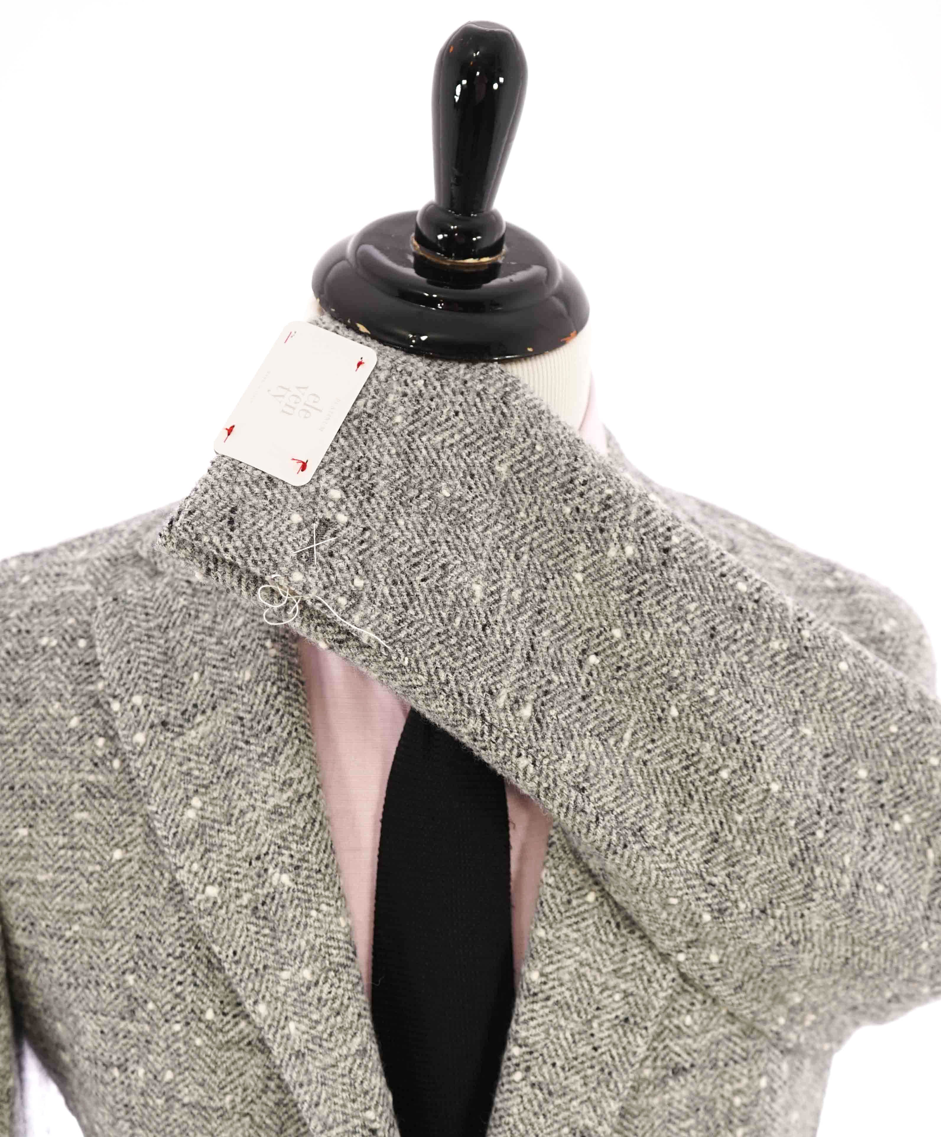 $2,295 ELEVENTY - ALPACA / WOOL Gray FleckSemi-Lined Blazer - 40 US (50EU)