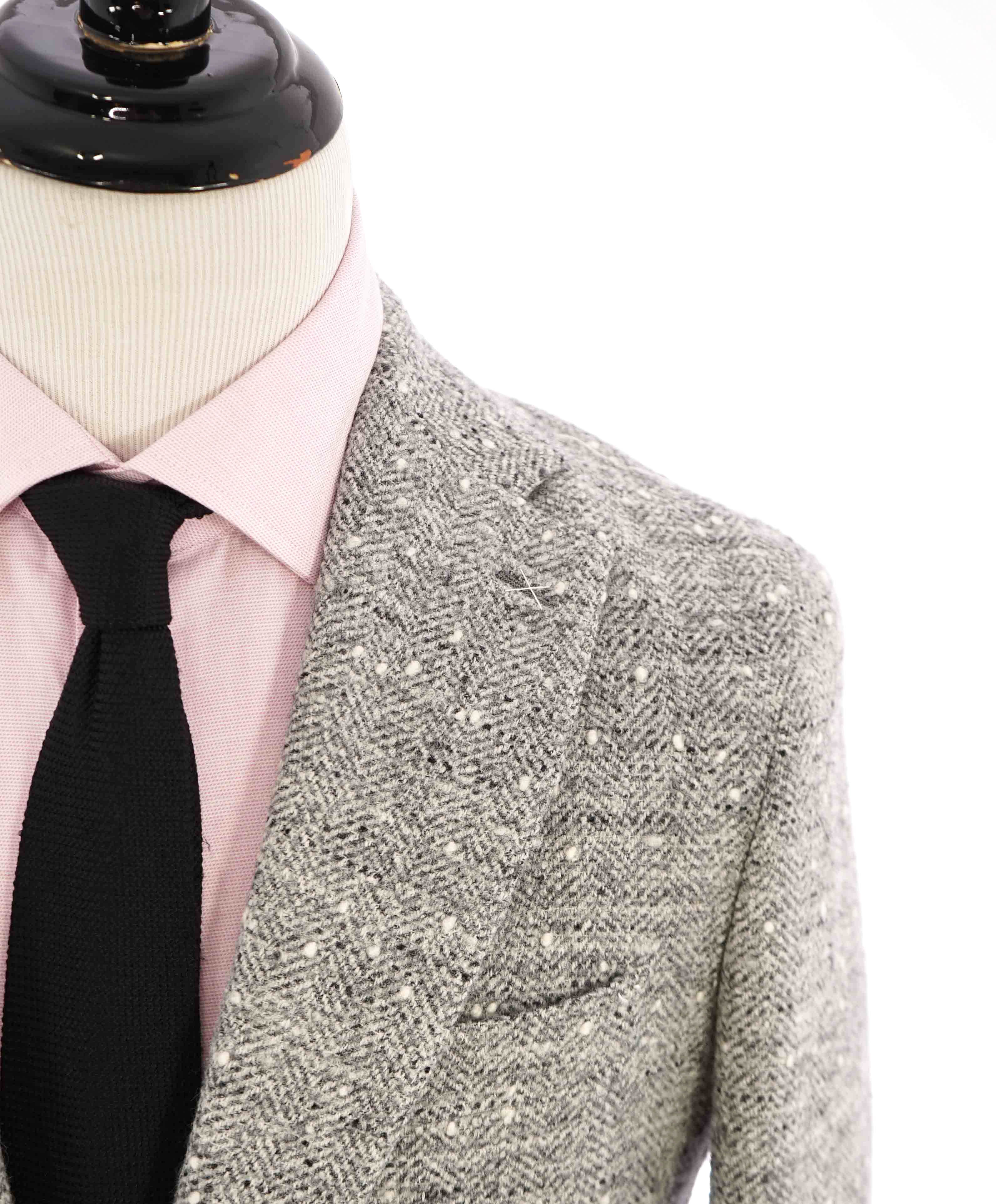 $2,295 ELEVENTY - ALPACA / WOOL Gray FleckSemi-Lined Blazer - 40 US (50EU)