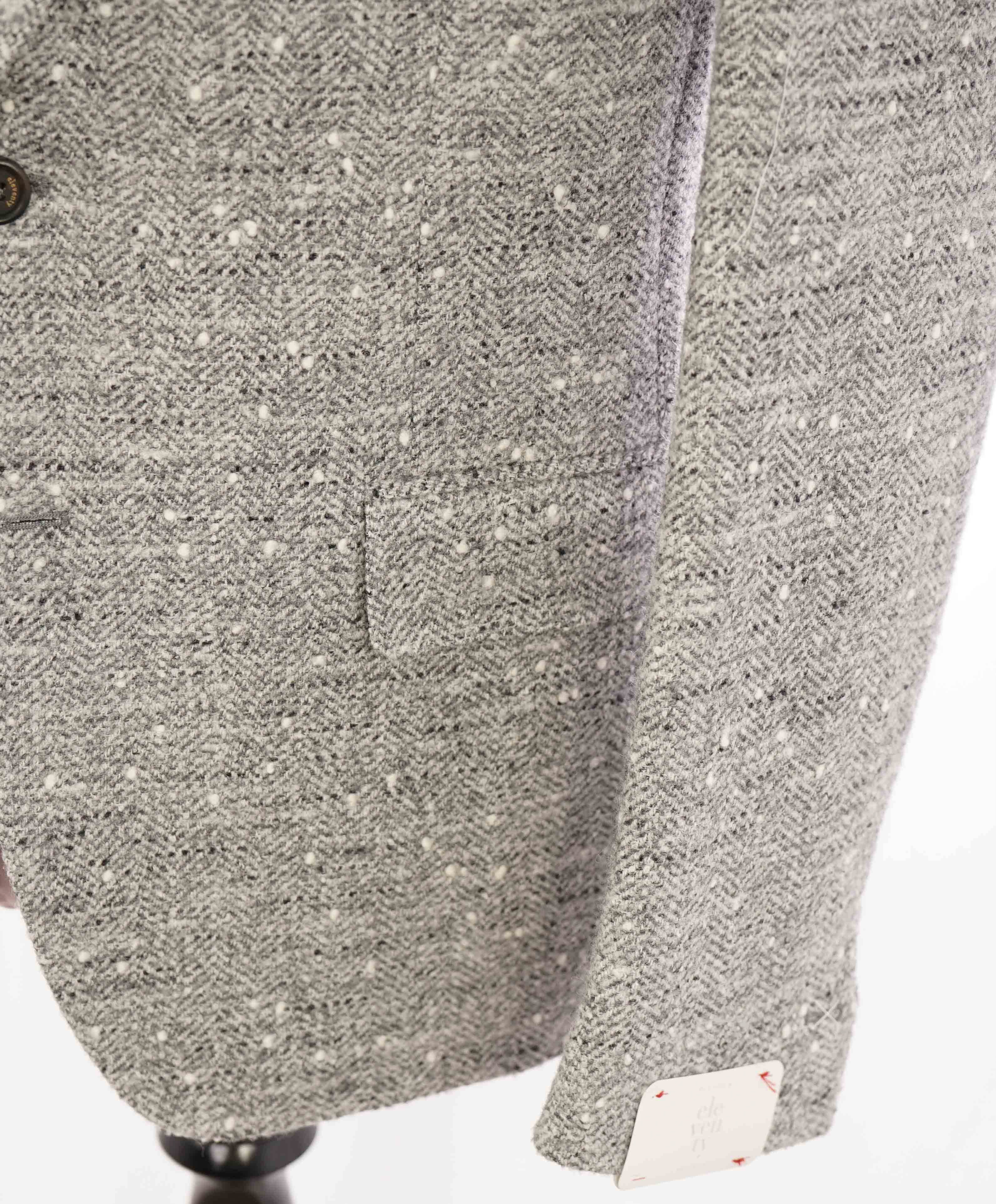 $2,295 ELEVENTY - ALPACA / WOOL Gray FleckSemi-Lined Blazer - 40 US (50EU)