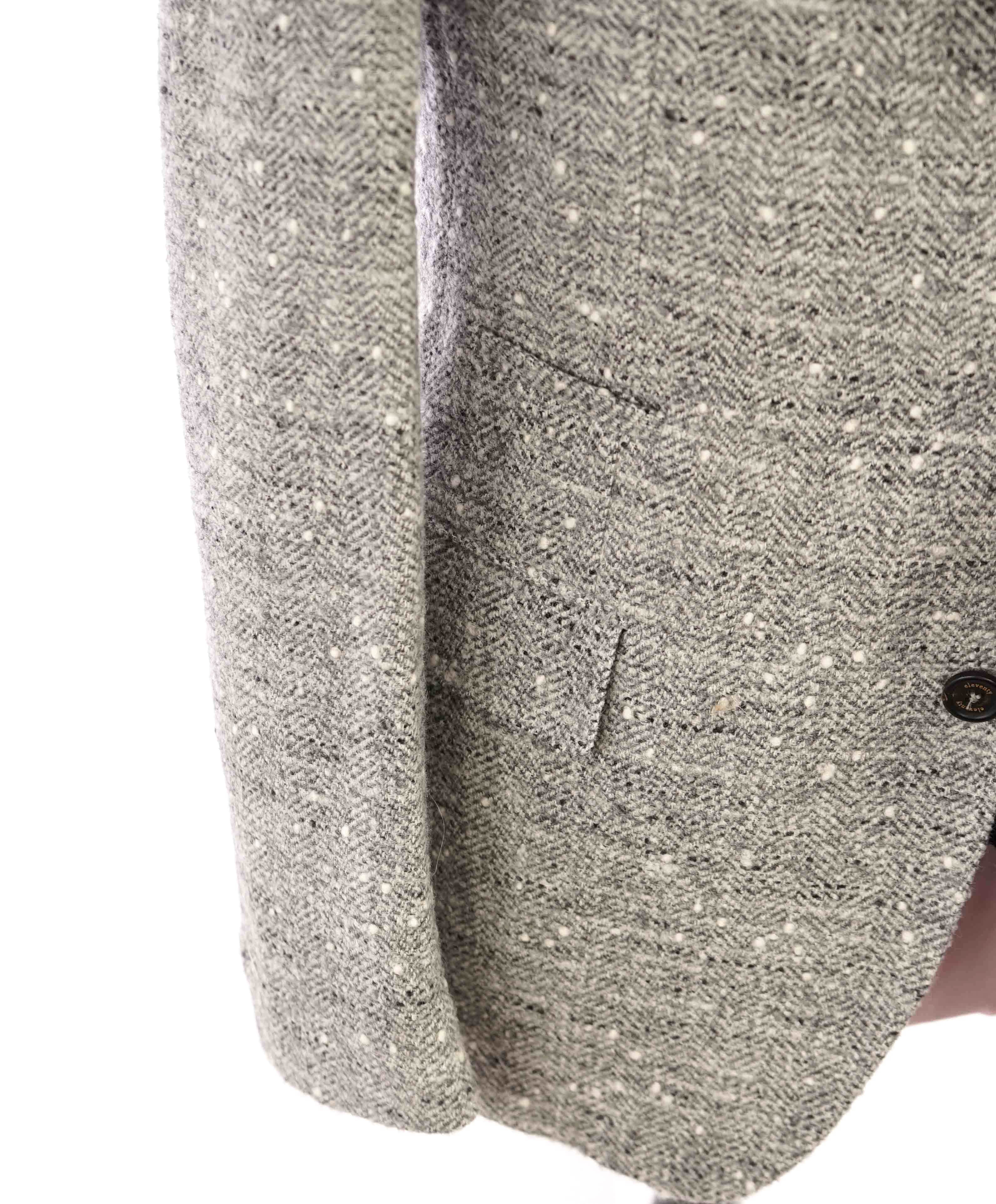 $2,295 ELEVENTY - ALPACA / WOOL Gray FleckSemi-Lined Blazer - 40 US (50EU)