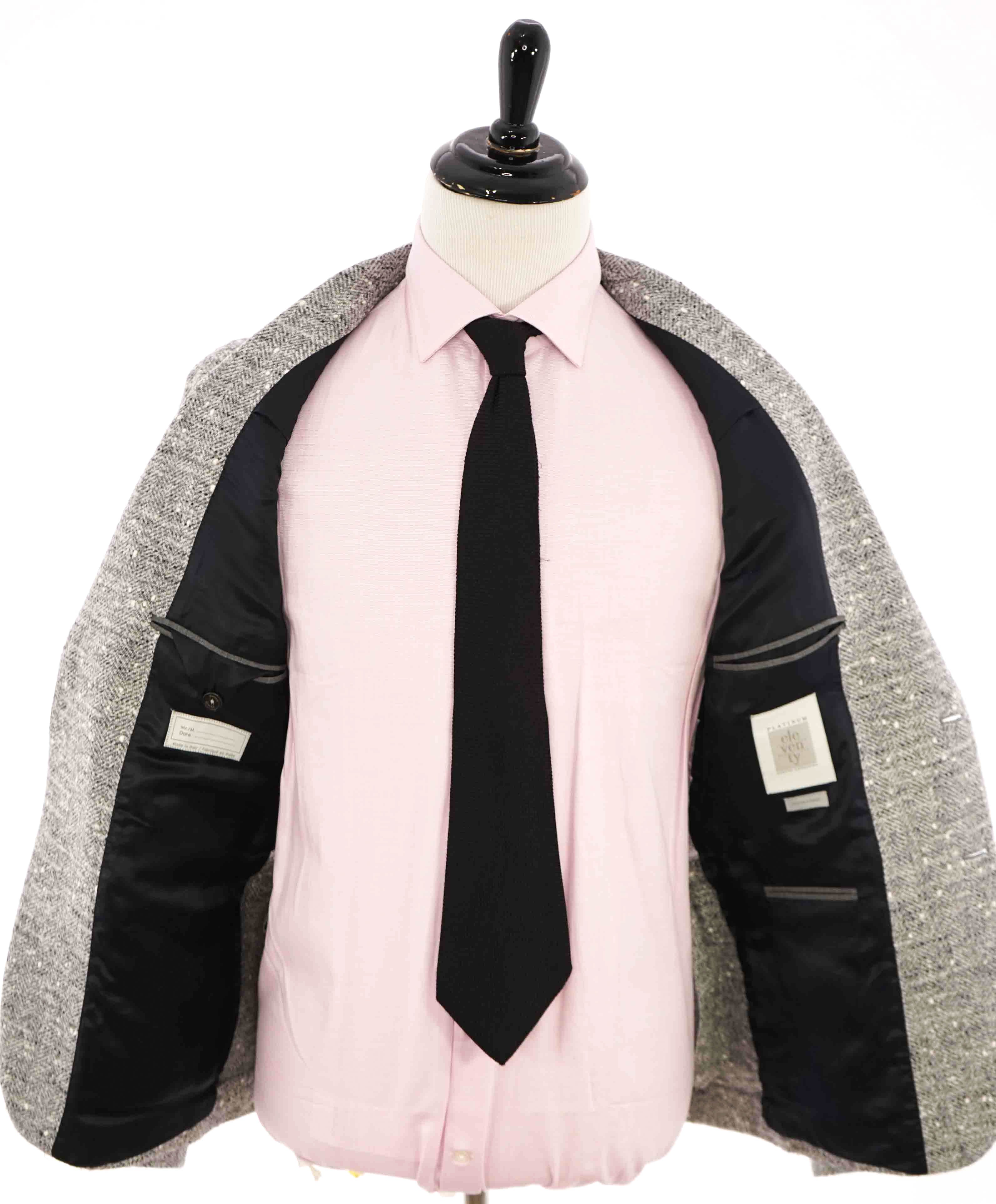 $2,295 ELEVENTY - ALPACA / WOOL Gray FleckSemi-Lined Blazer - 40 US (50EU)