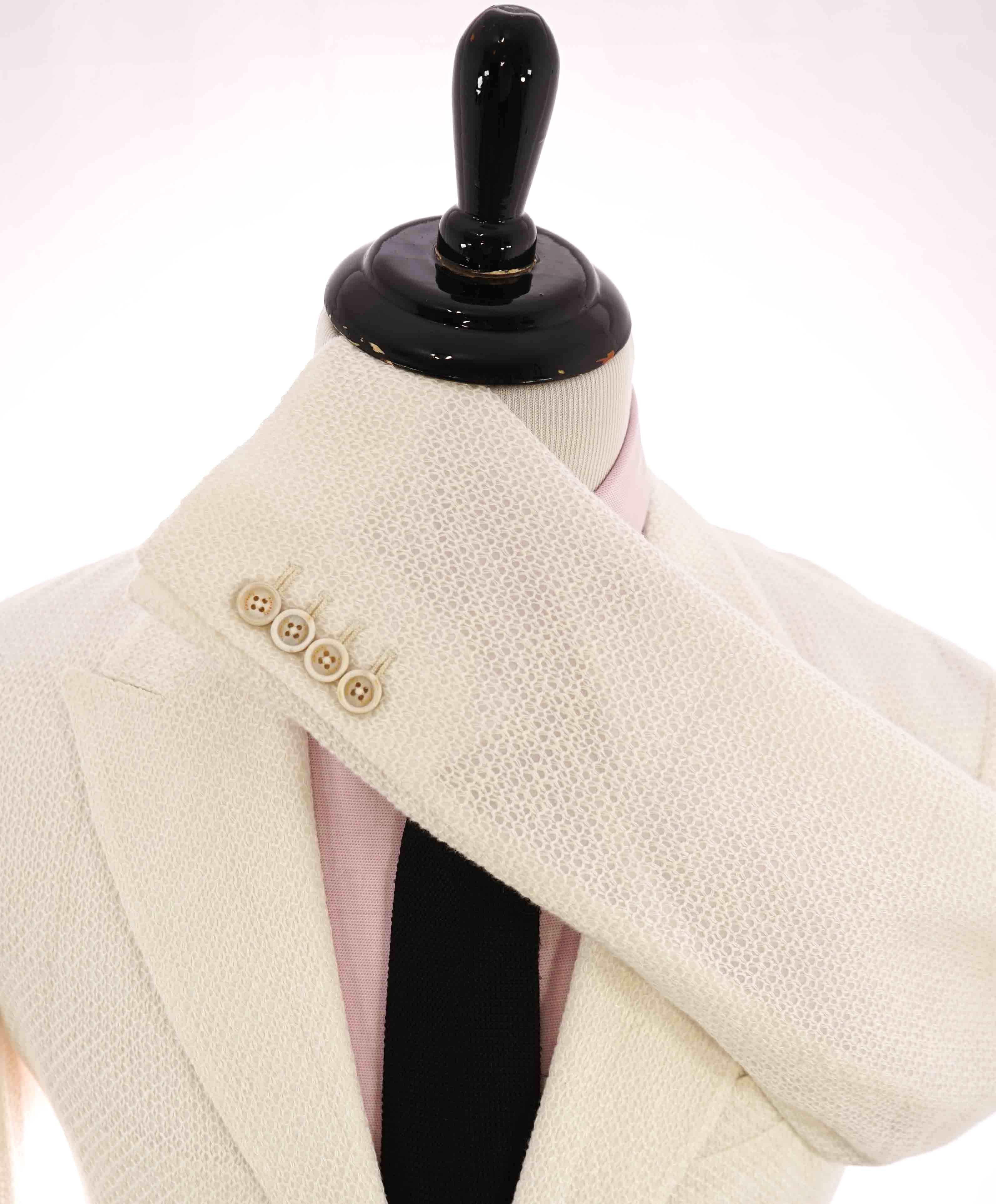 $1,245 ELEVENTY - White Linen Wide Knit Jacket Blazer- 40 (50EU)