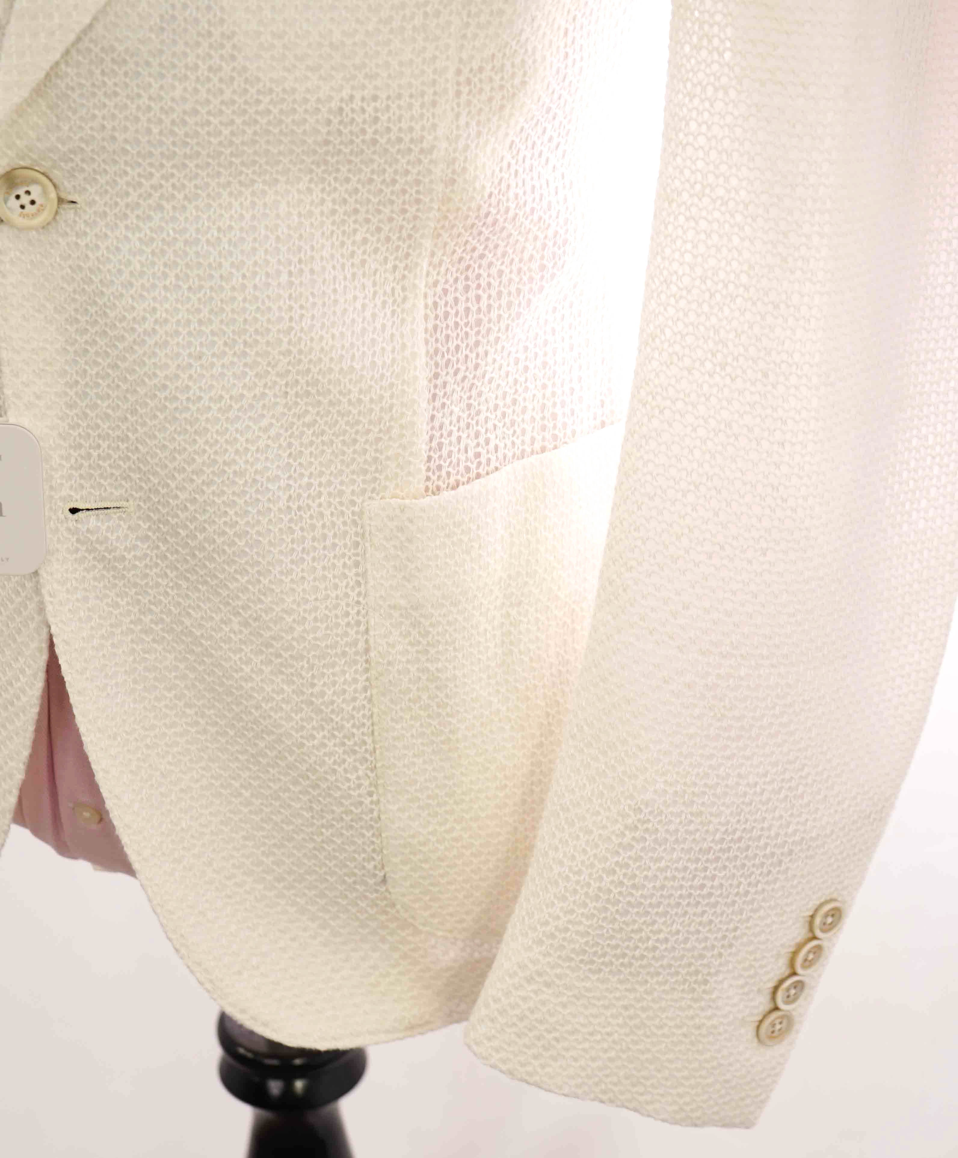 $1,245 ELEVENTY - White Linen Wide Knit Jacket Blazer- 40 (50EU)