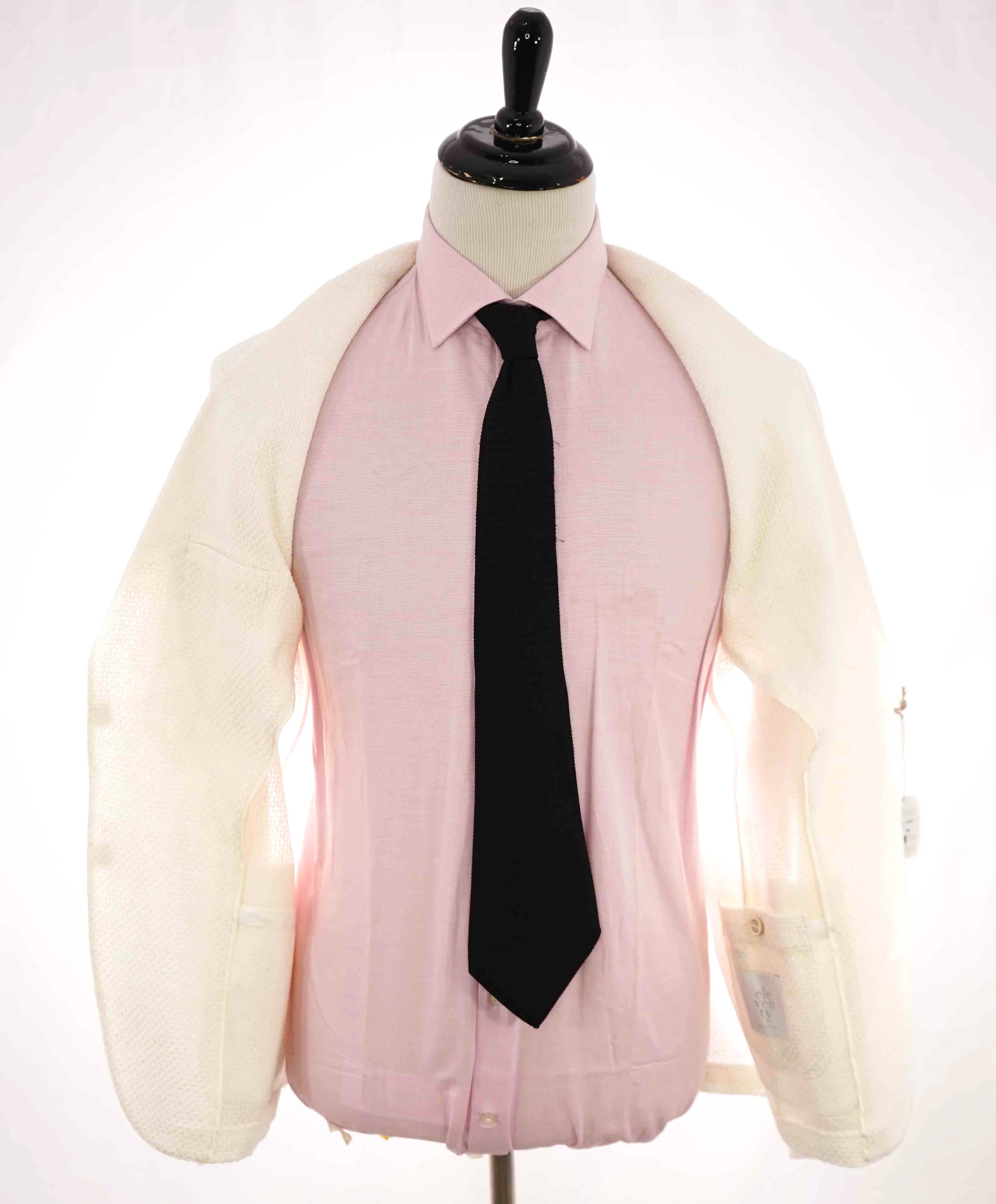 $1,245 ELEVENTY - White Linen Wide Knit Jacket Blazer- 40 (50EU)