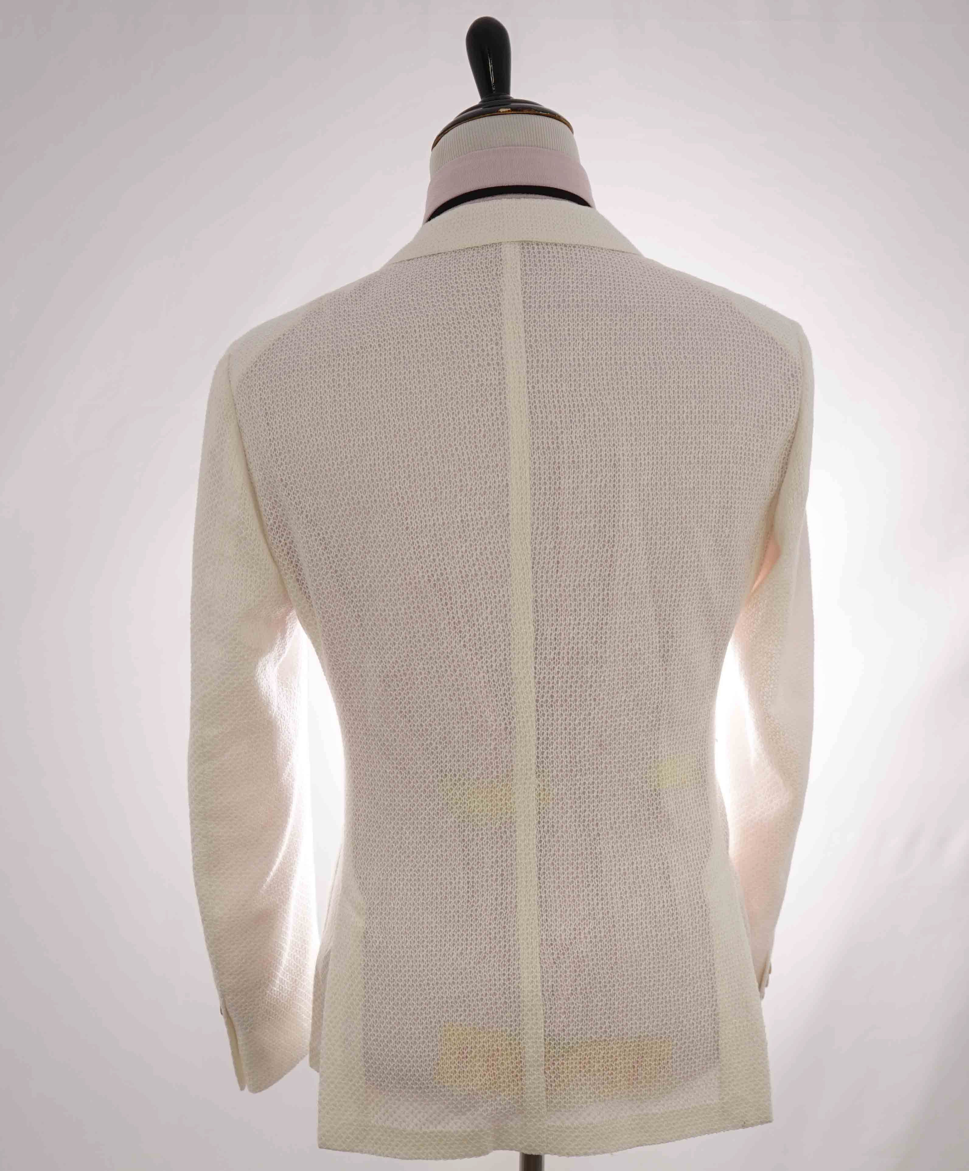 $1,245 ELEVENTY - White Linen Wide Knit Jacket Blazer- 40 (50EU)