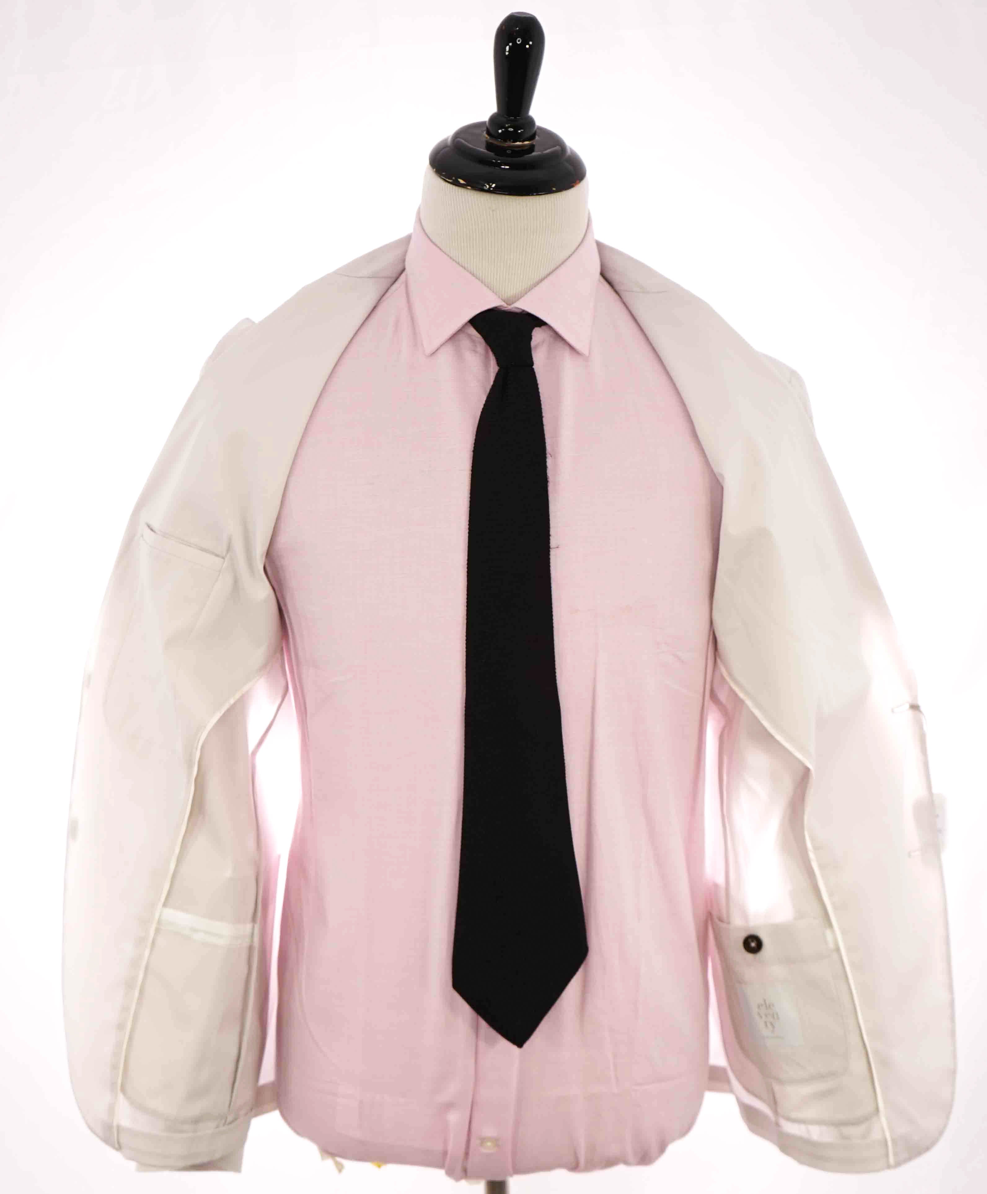 $1,095 ELEVENTY - COTTON Patch Pocket Peak Lapel Neutral Blazer - 40 (50 EU)