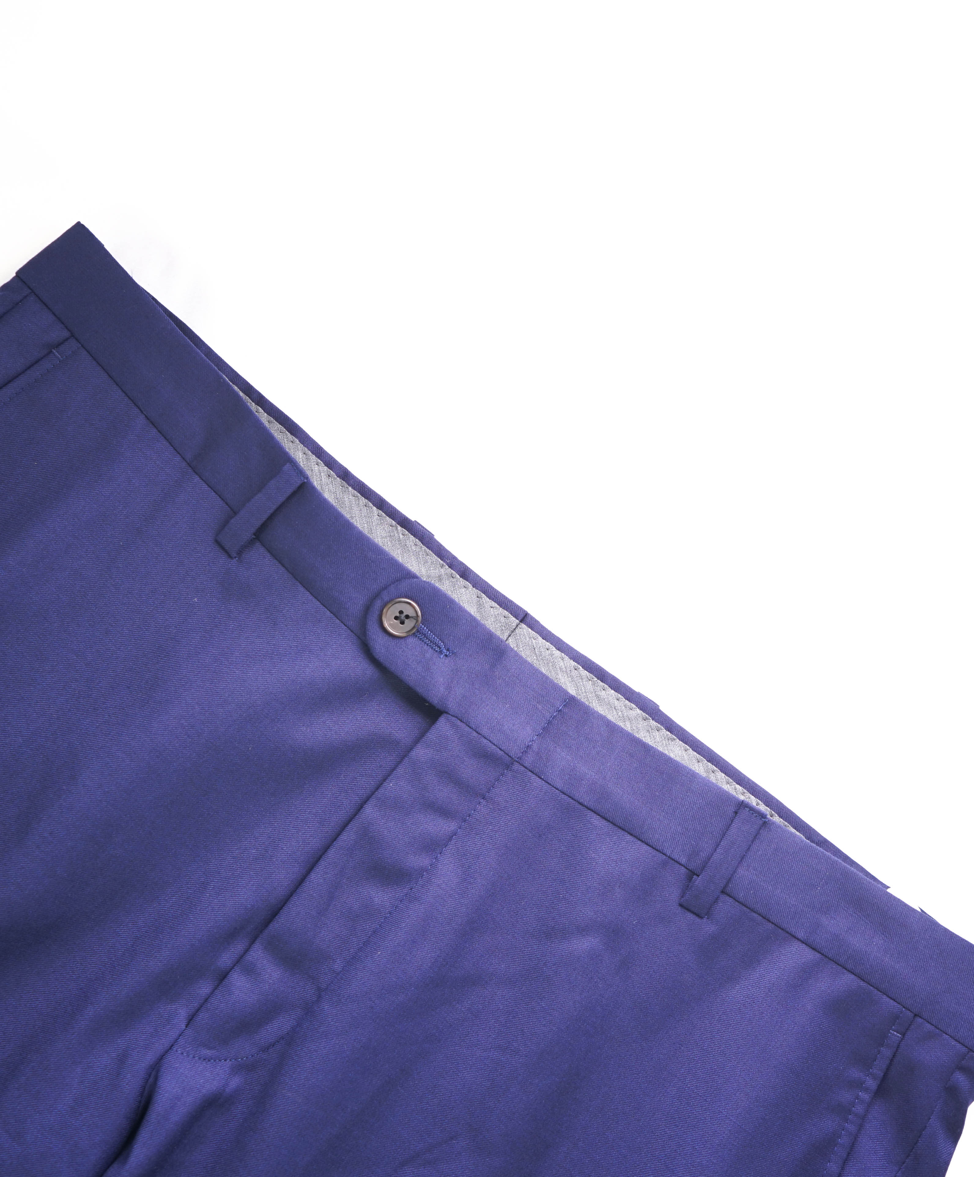 HICKEY FREEMAN - Cobalt Blue Solid Wool Flat Front Dress Pants - 36W