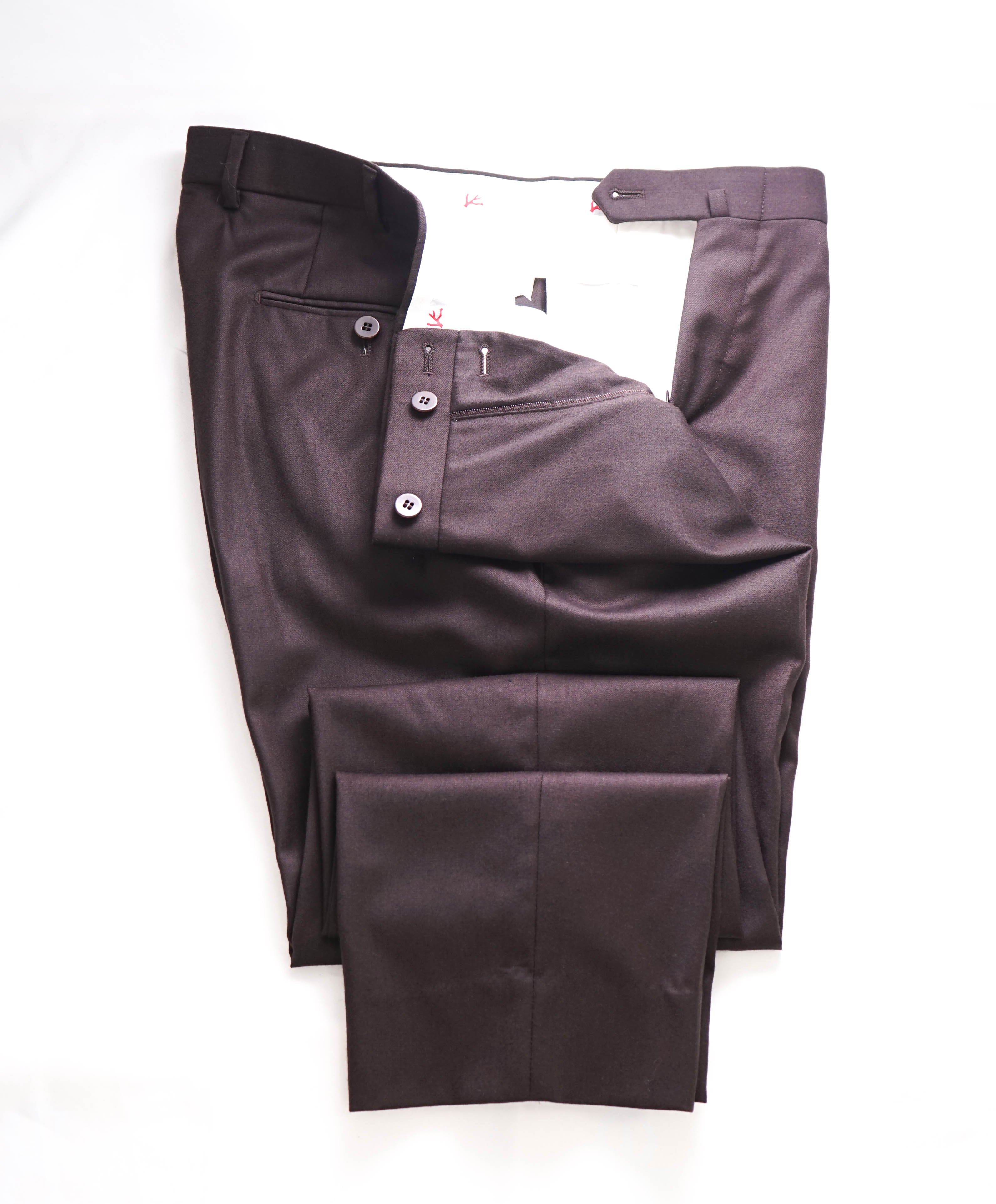 ISAIA - *CLOSET STAPLE* Coco Brown Dress Pants Flat Front - 36W (52EU)