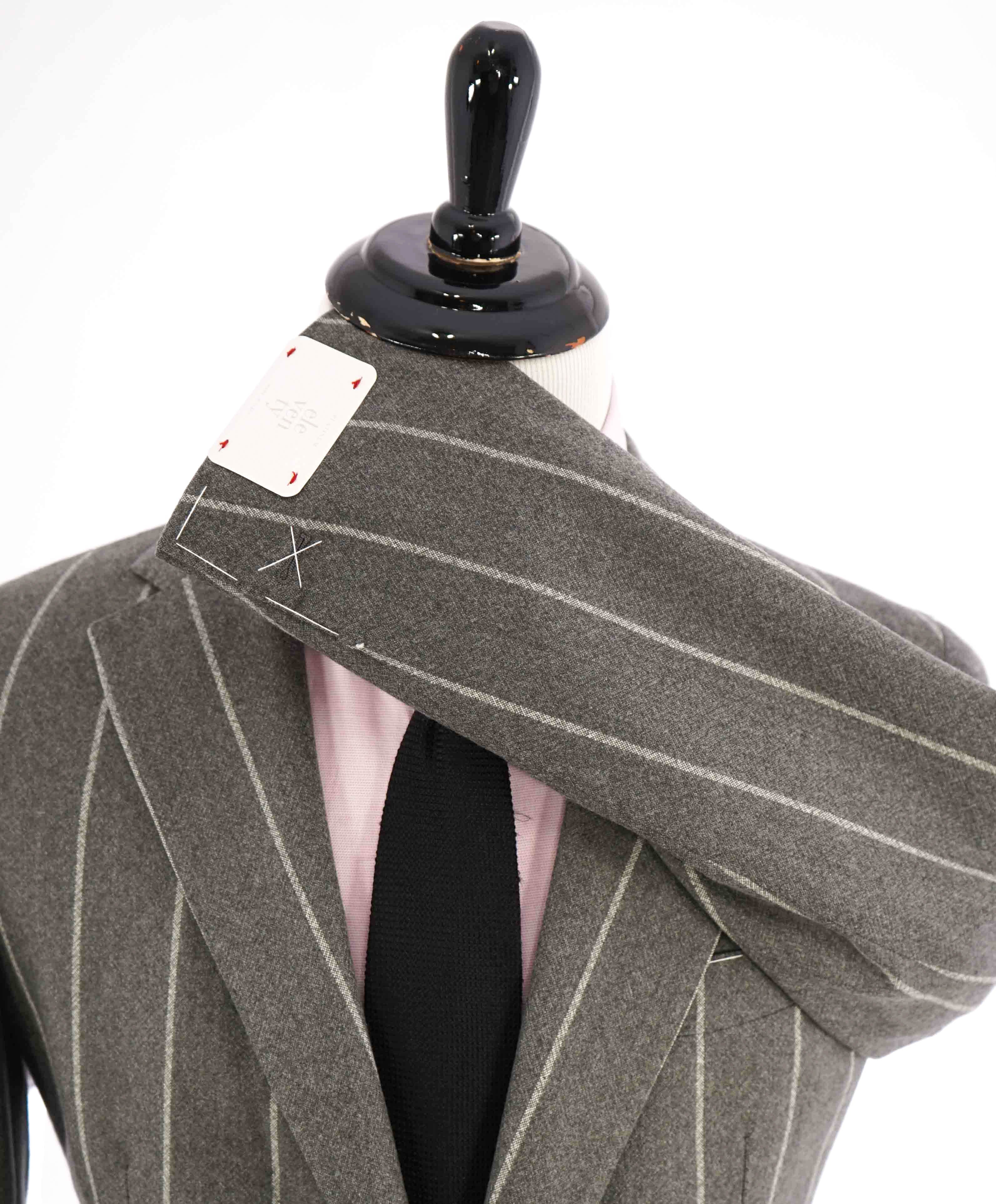 $1,695 ELEVENTY - Gray & Ivory Chalk Stripe PURE WOOL Blazer - 40 US (50EU)