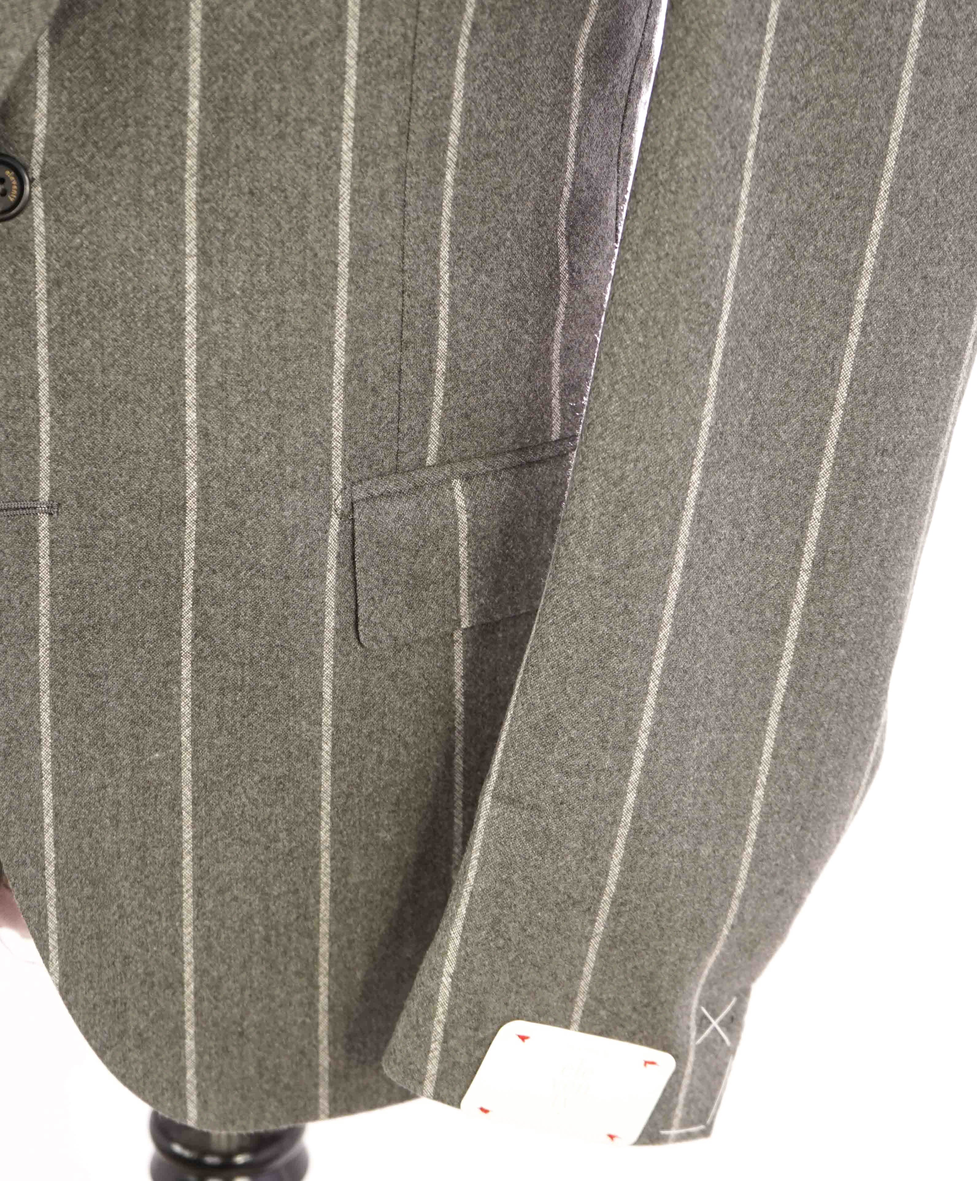 $1,695 ELEVENTY - Gray & Ivory Chalk Stripe PURE WOOL Blazer - 40 US (50EU)