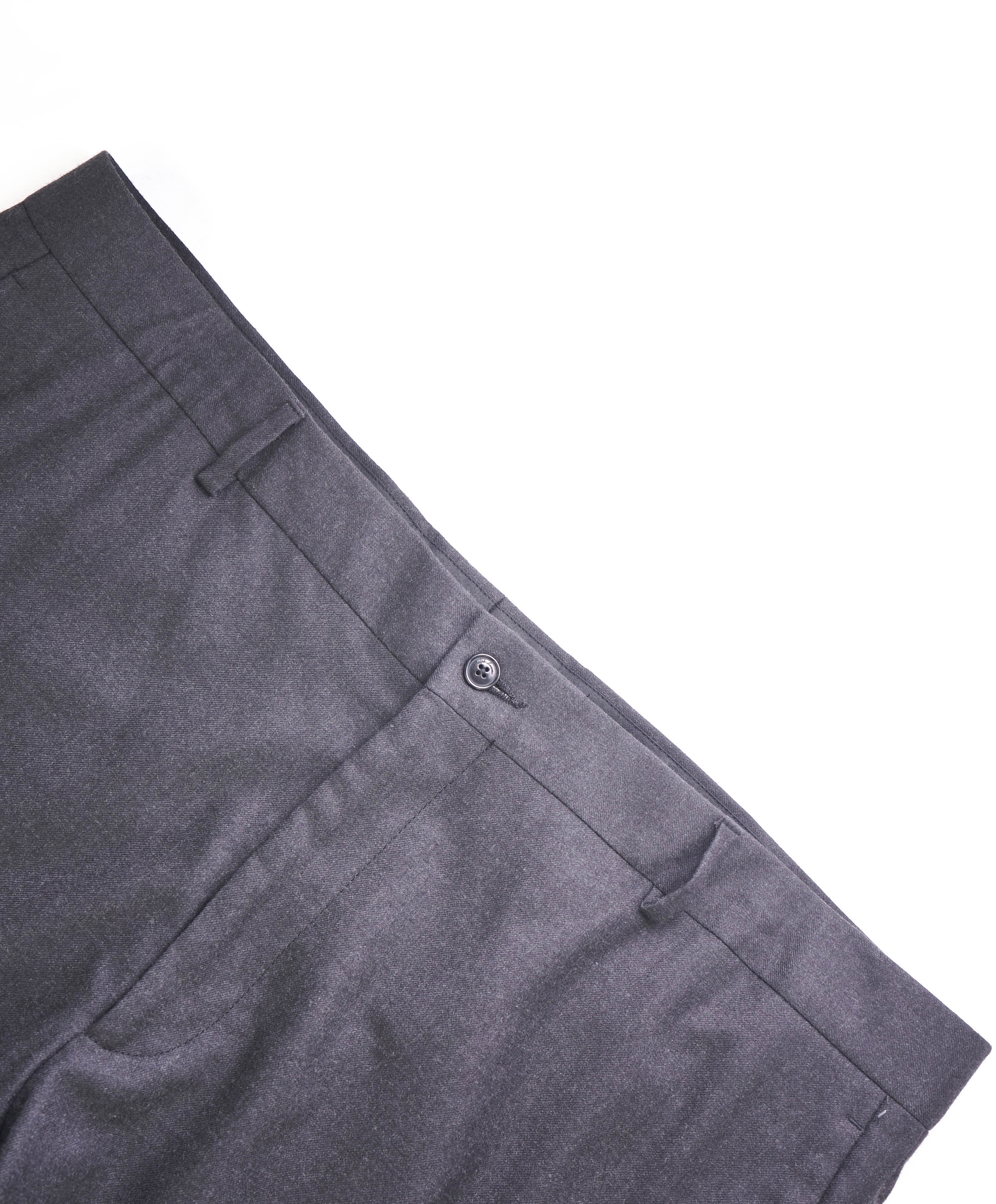 RALPH LAUREN PURPLE LABEL - Flannel Wool Gray Flat Front Dress Pants - 40W