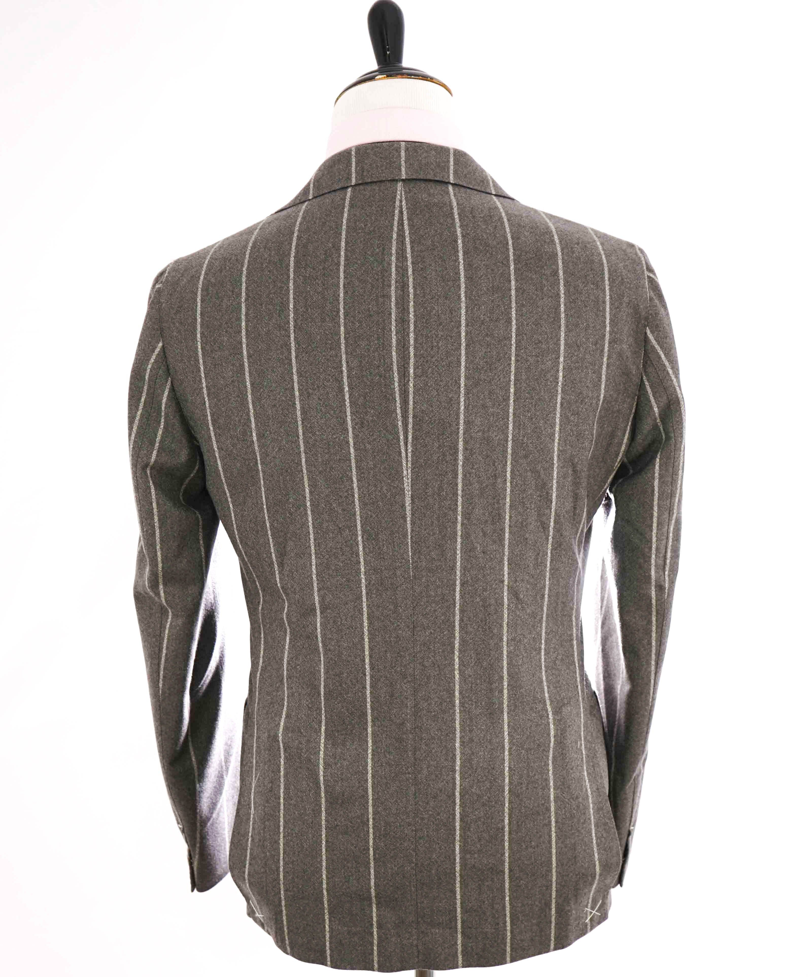 $1,695 ELEVENTY - Gray & Ivory Chalk Stripe PURE WOOL Blazer - 40 US (50EU)