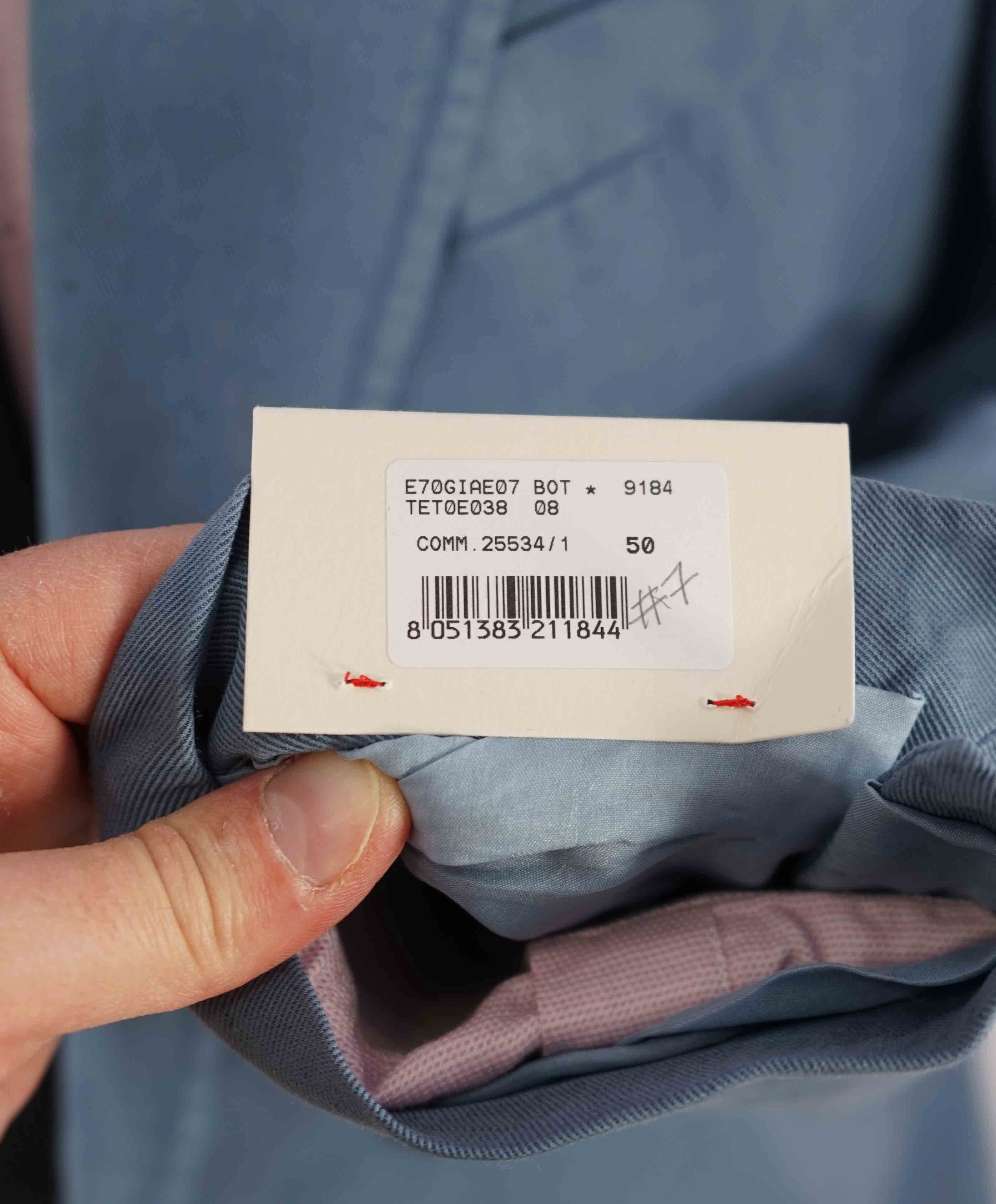 $1,295 ELEVENTY - Baby Blue Double Breasted LINEN Jacket Blazer - 40 US