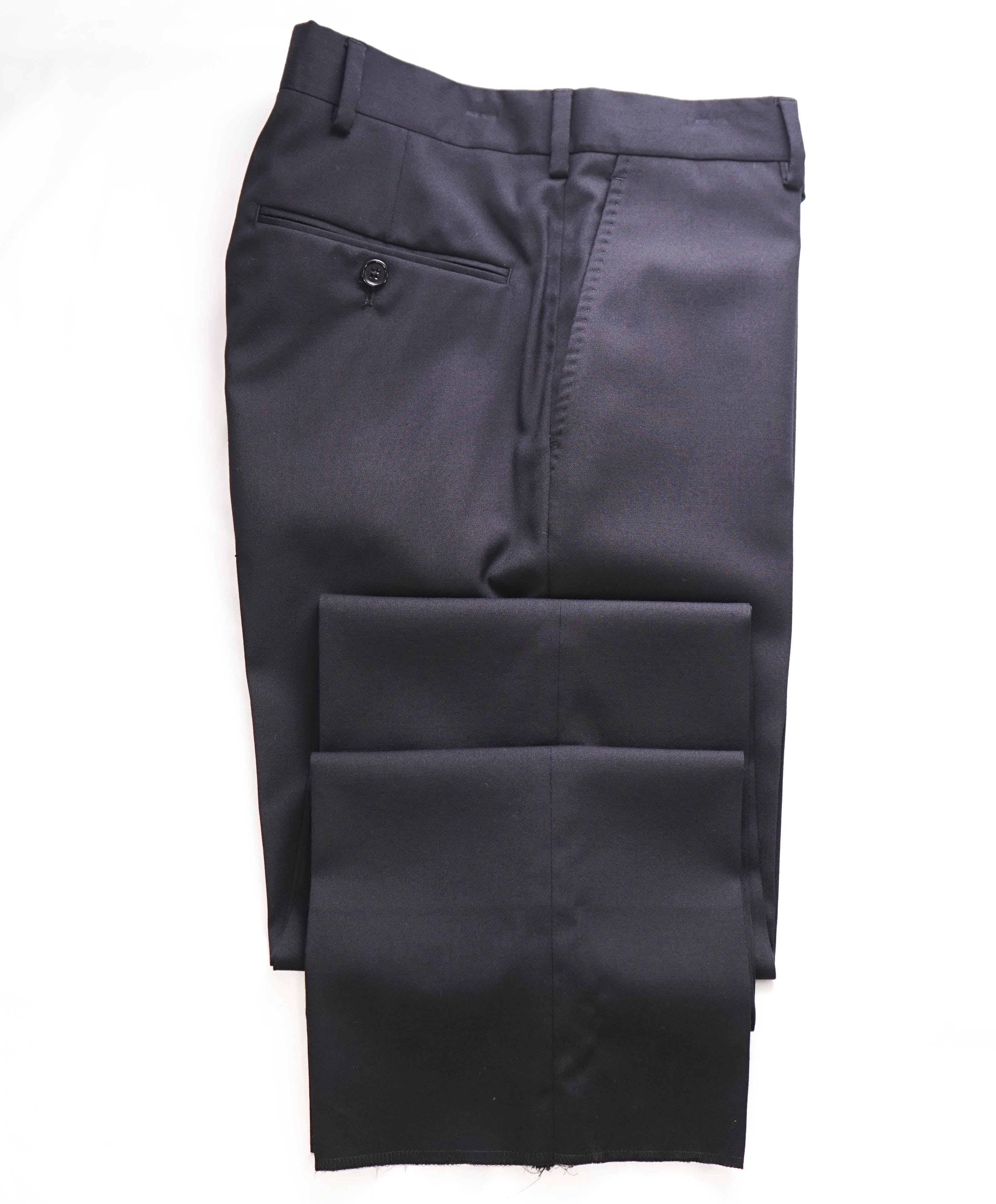 RALPH LAUREN BLACK LABEL -  Modern Black Flat Front Dress Pants - 30W