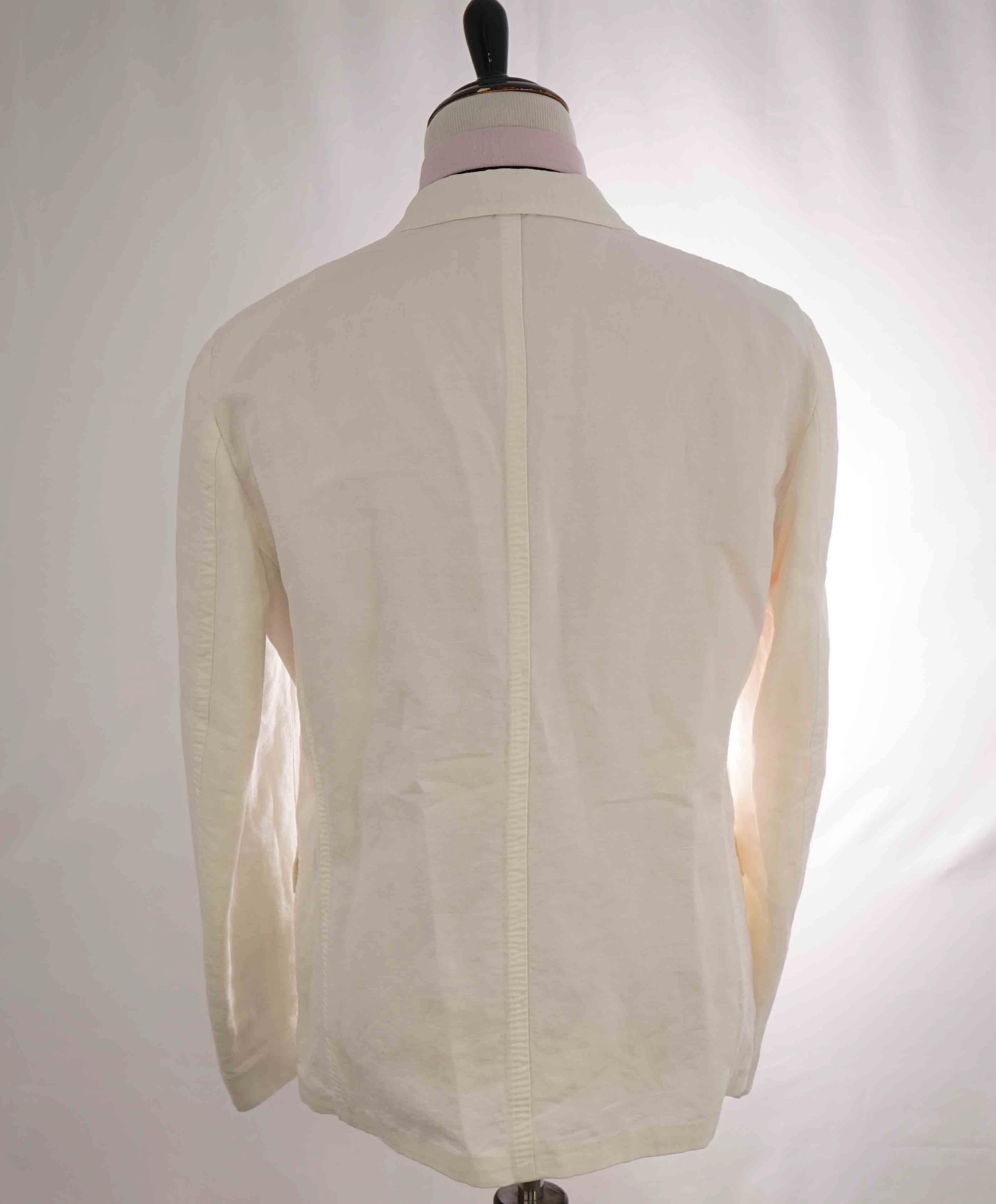 $1,095 ELEVENTY - LINEN/COTTON White Soft Blazer - 46 (56 EU)