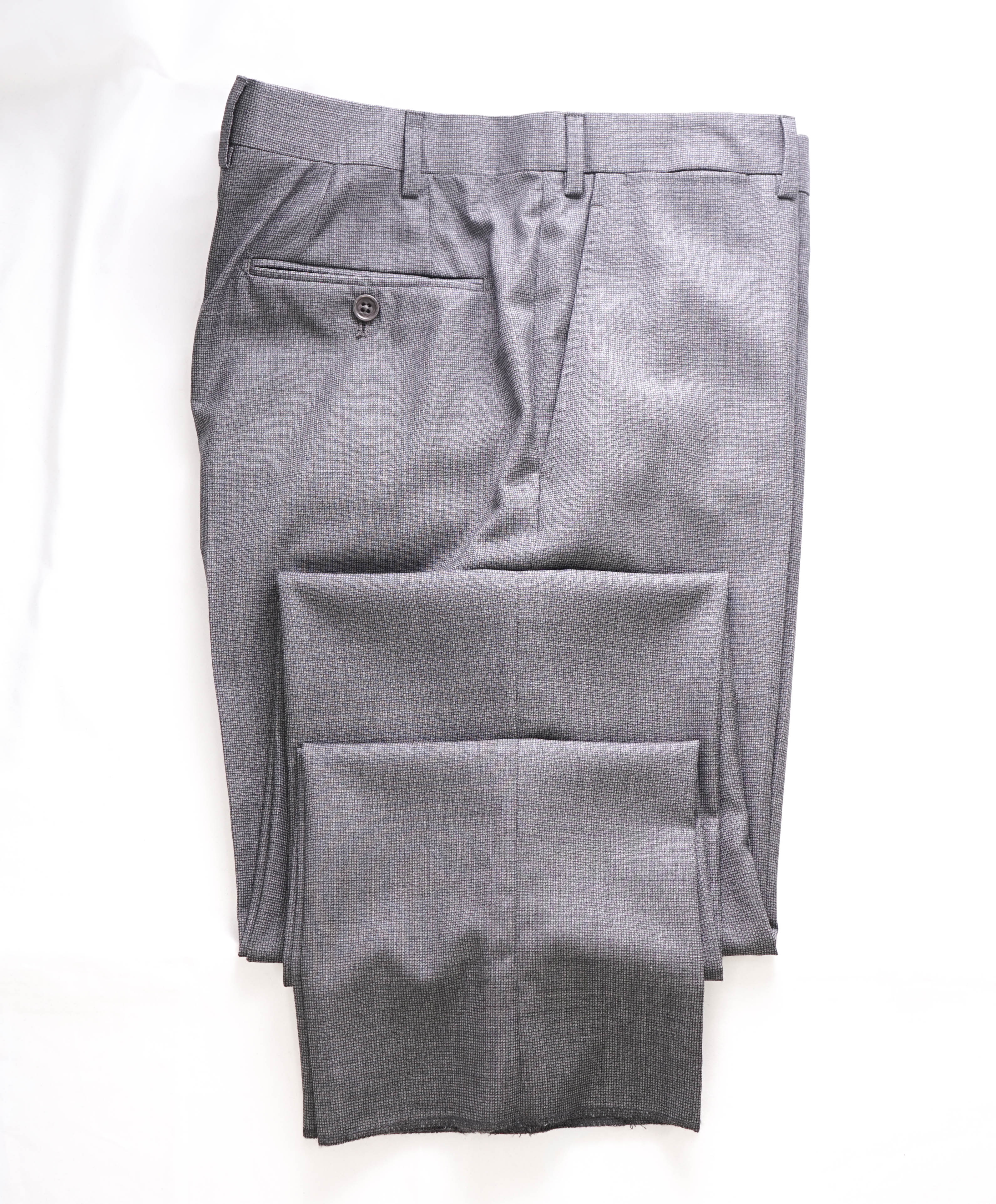 GIORGIO ARMANI - Gray Classic Check Flat Front Dress Pants - 36W