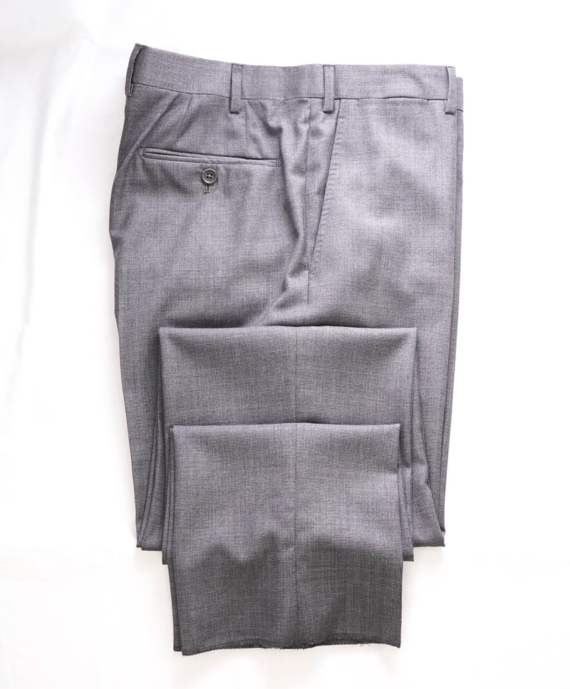 GIORGIO ARMANI - Gray Classic Check Flat Front Dress Pants - 38W