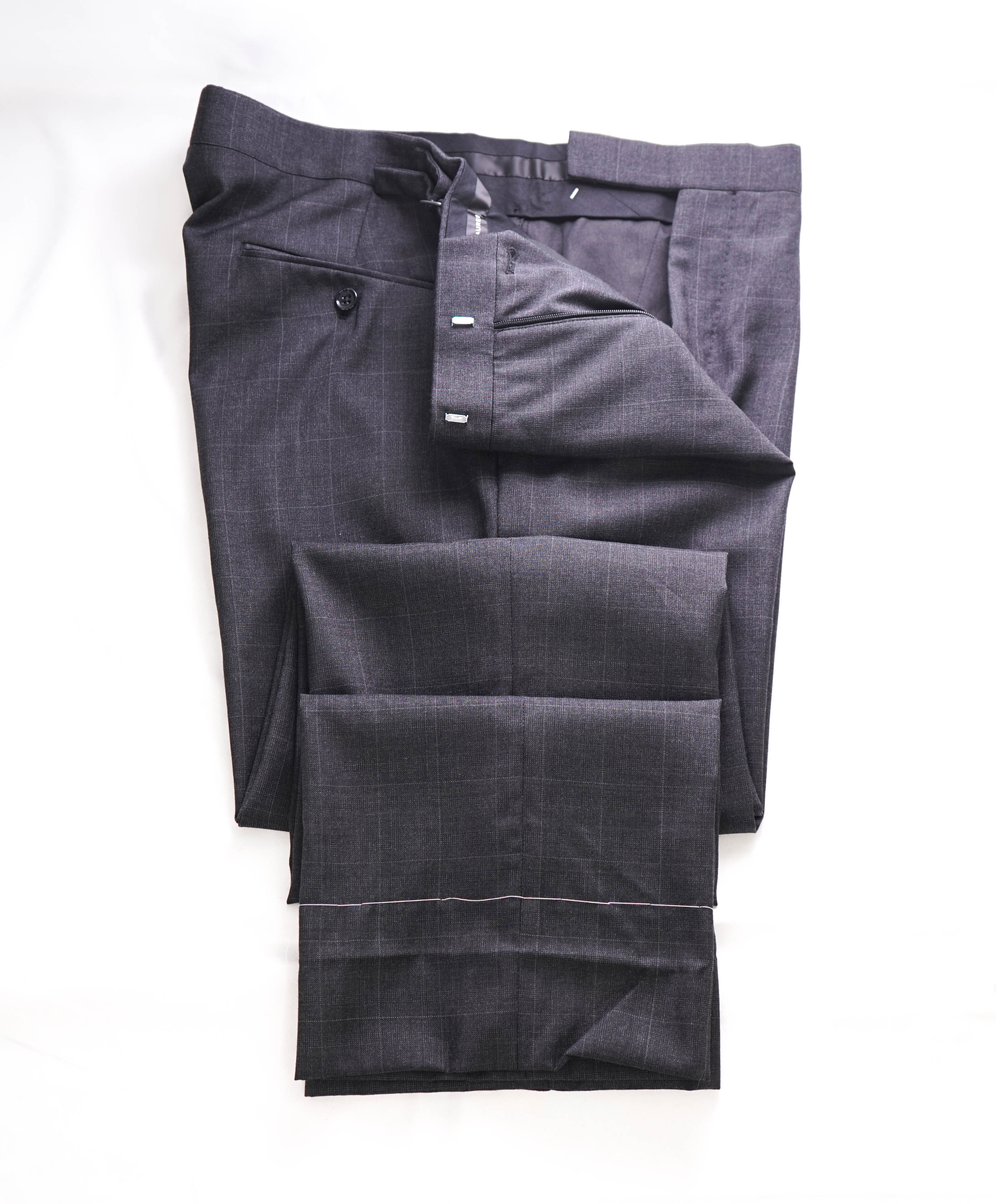 RALPH LAUREN BLACK LABEL - Gray Check Dress Pants With *SIDE TABS* - 37W