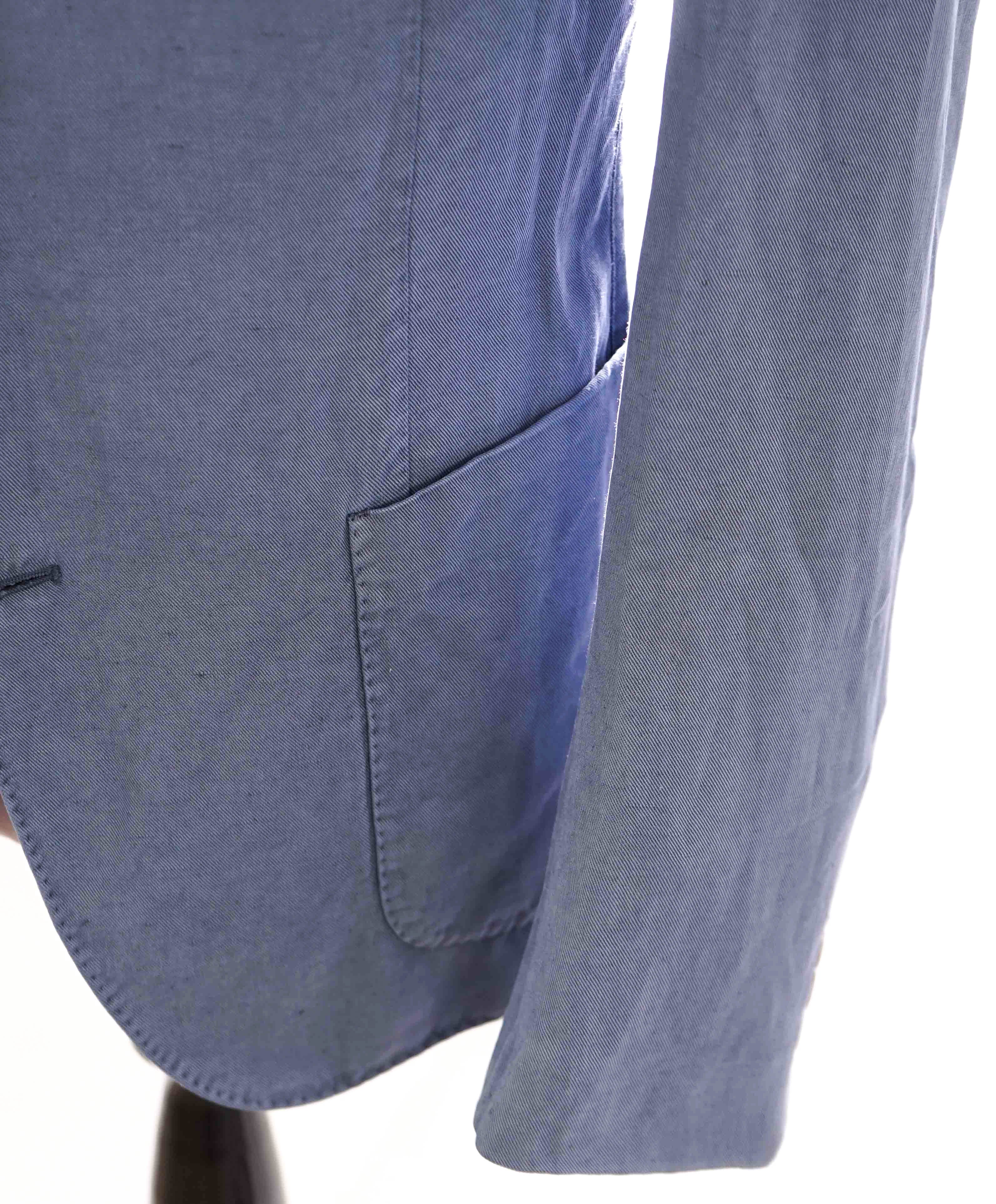 $2,295 ELEVENTY - Pastel Blue Light Deconstructed Linen Blend Suit - 44 (54 EU)