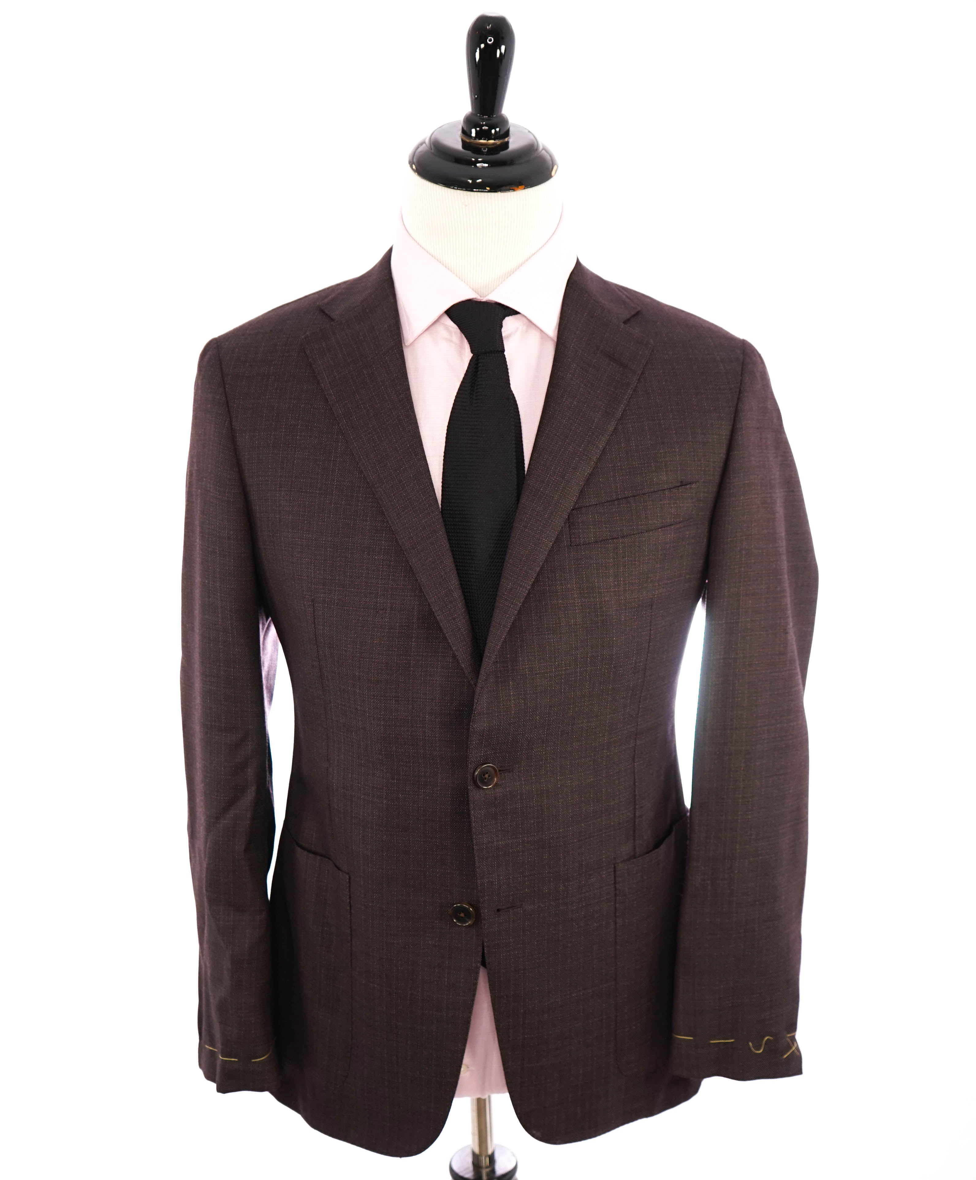 HICKEY FREEMAN - Plum Purple Textured Semi-Lined WOOL Blazer - 40R