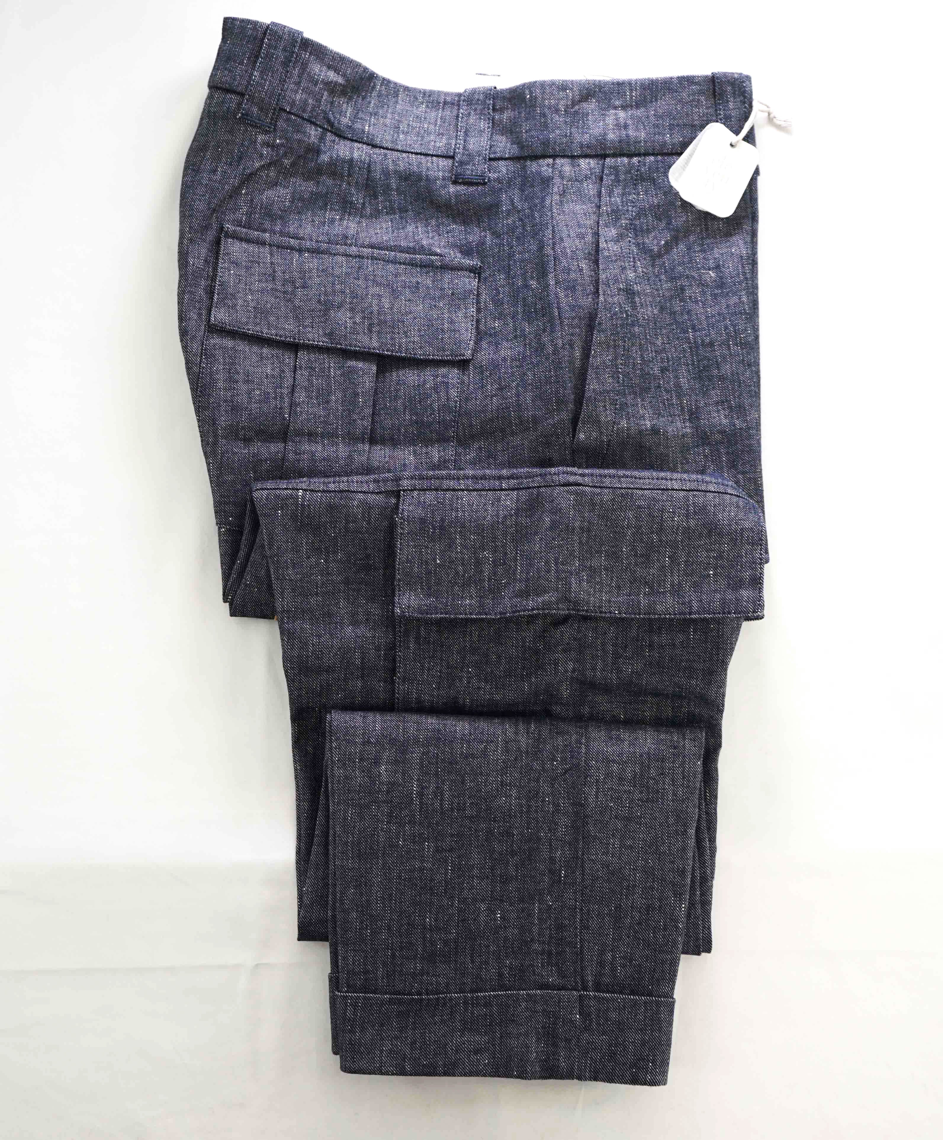 $575 ELEVENTY - Blue Cotton/Linen DENIM EFFECT Dress/Casual Pants- 33W