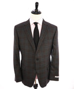 HICKEY FREEMAN - Gray & Brown Check Plaid WOOL Blazer - 46R