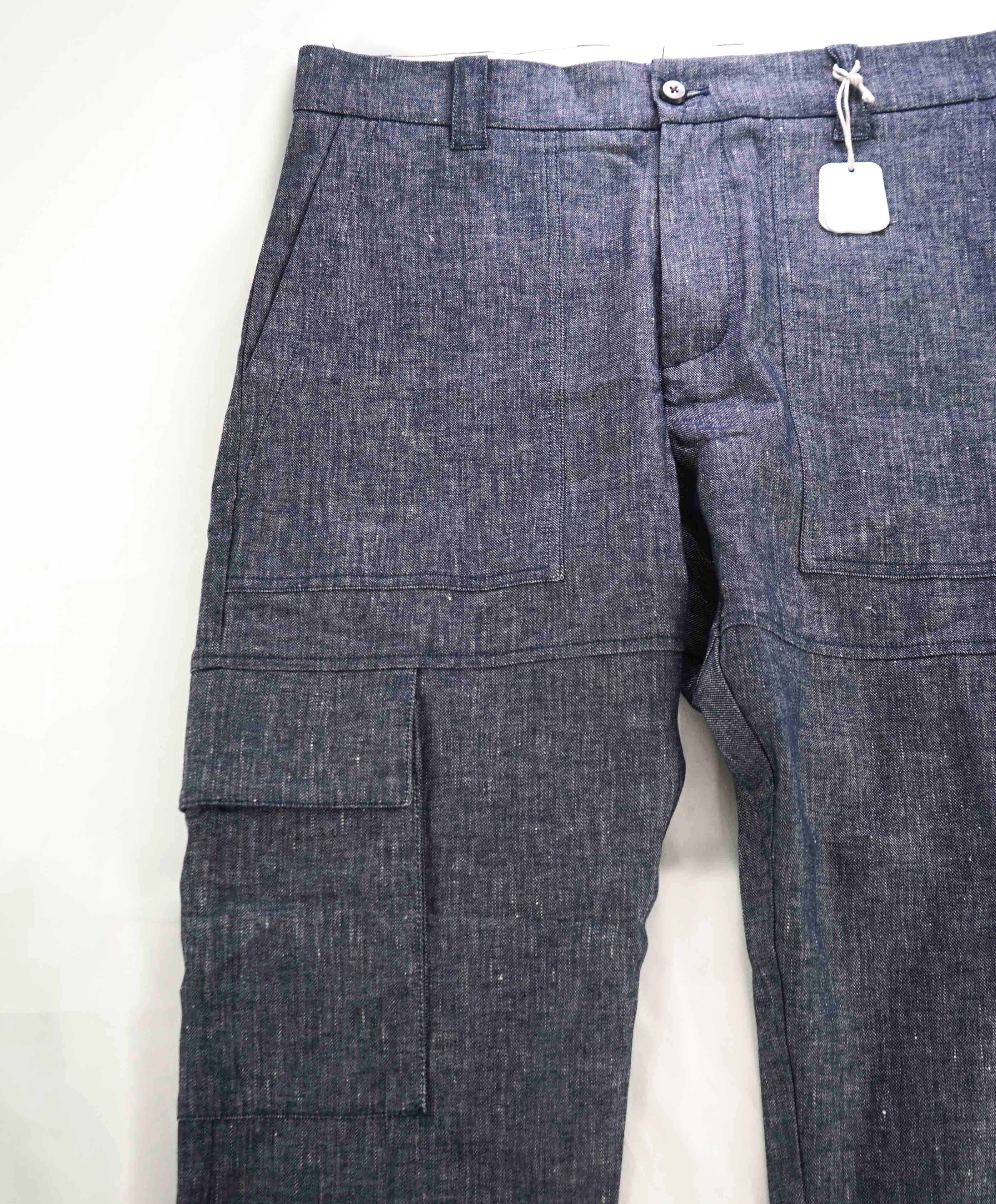 $575 ELEVENTY - Blue Cotton/Linen DENIM EFFECT Dress/Casual Pants- 33W