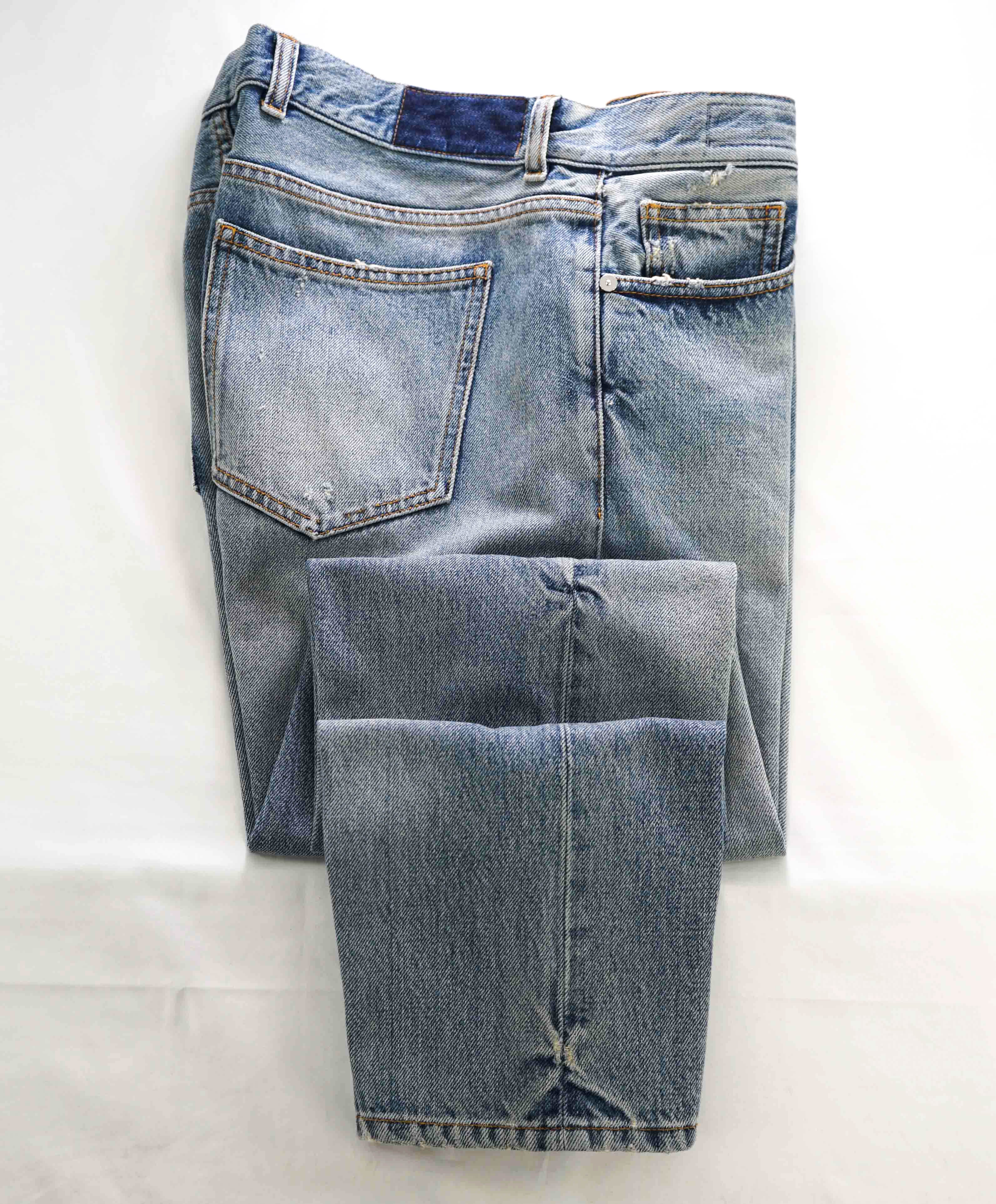 $795 ELEVENTY - Blue Cotton Washed Denim Casual Pants LOGO Jeans - 33W