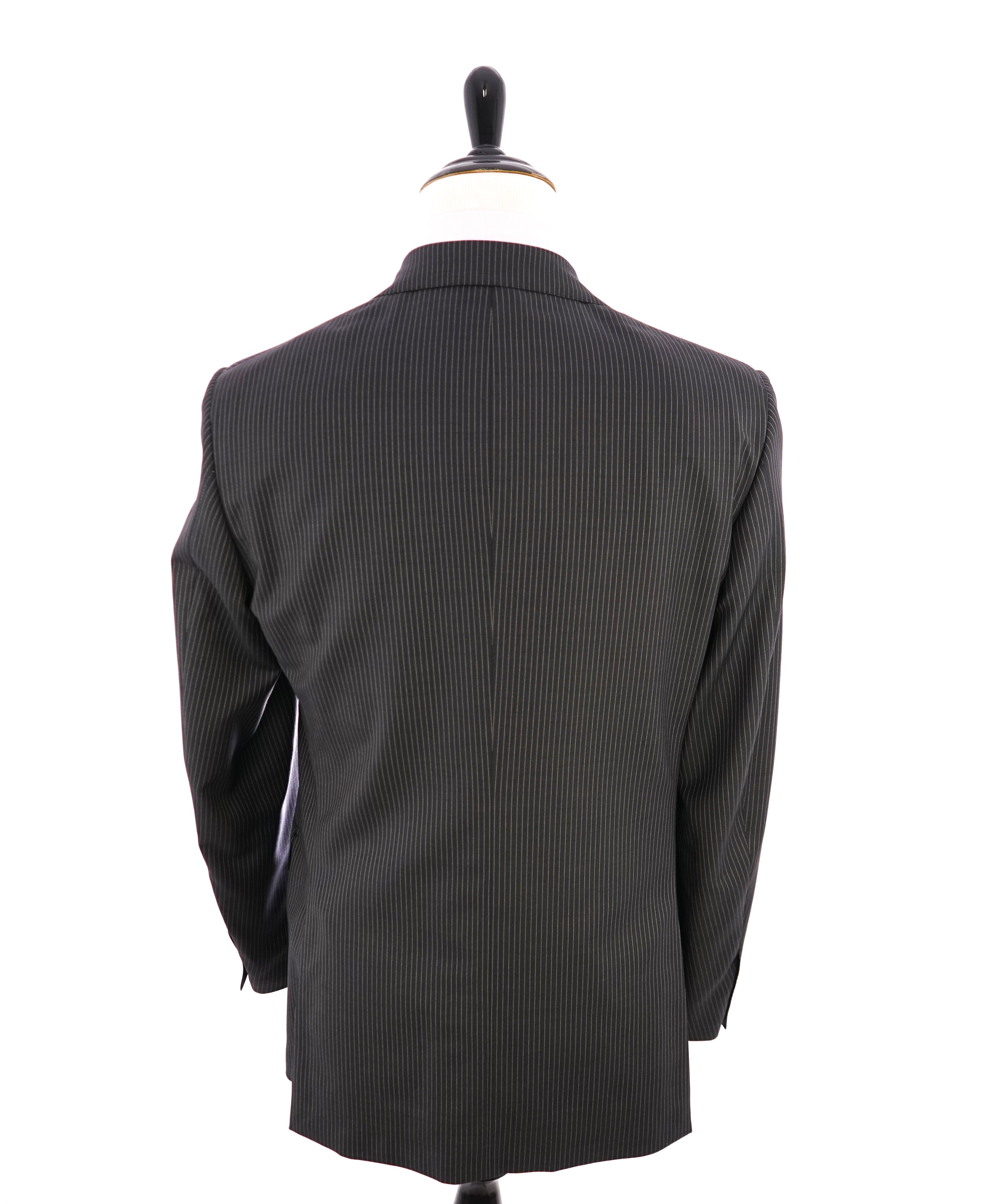 CORNELIANI - "Mother Of Pearl Buttons" Chalk Stripe Black Mohair Blend Suit - 42R