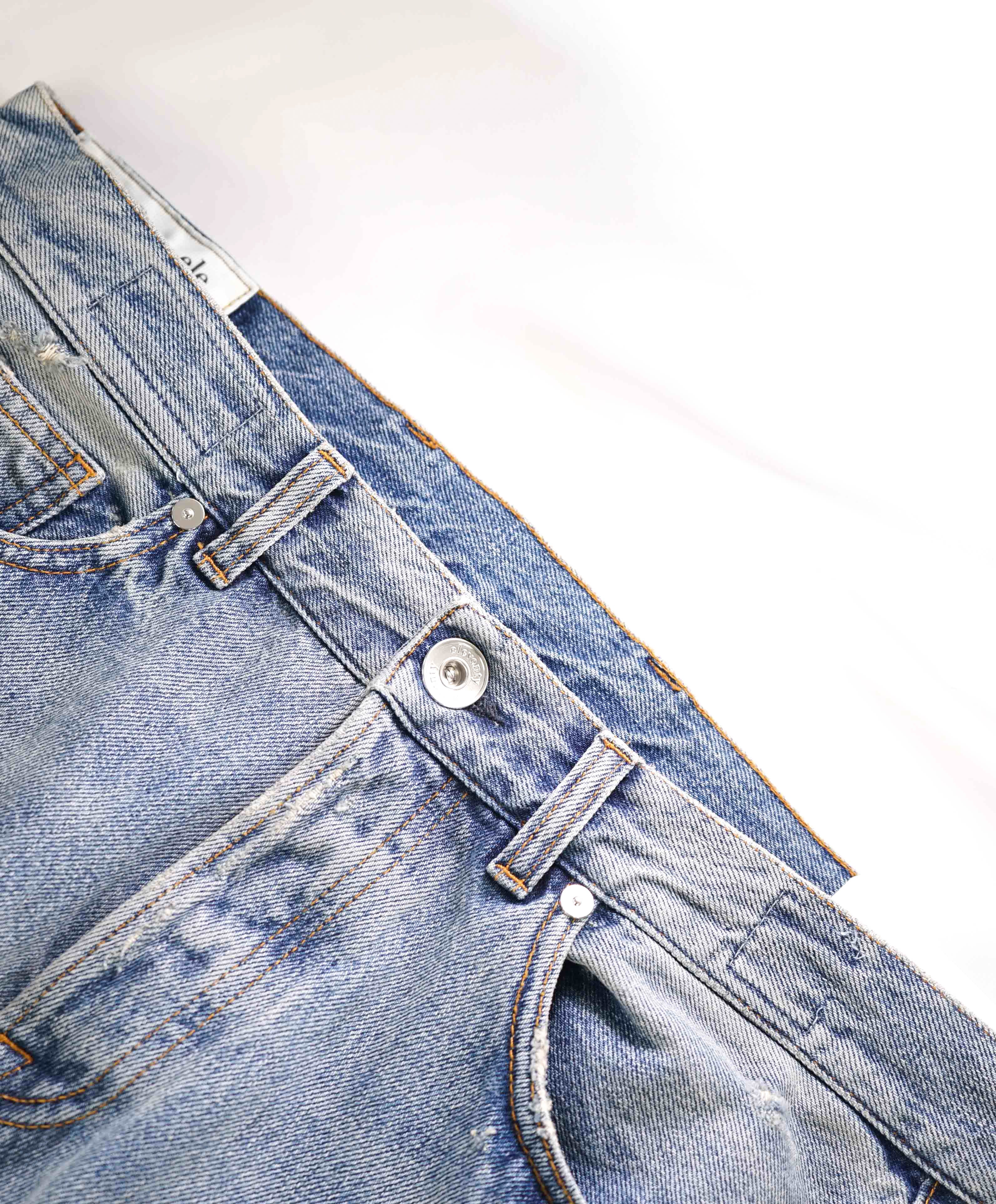 $795 ELEVENTY - Blue Cotton Washed Denim Casual Pants LOGO Jeans - 33W