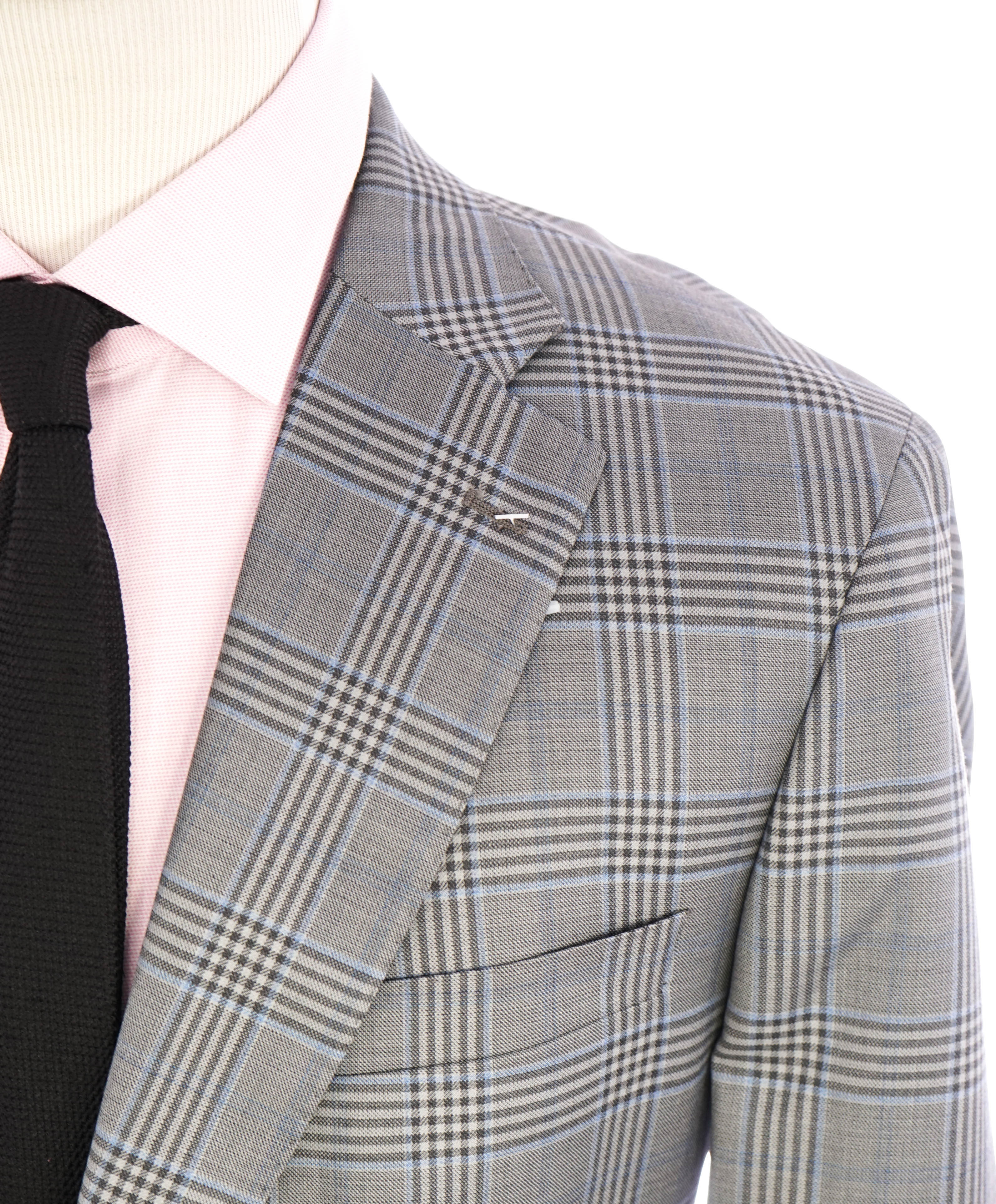 ERMENEGILDO ZEGNA - By SAKS FIFTH AVENUE Wool/Silk Check Blazer- 44L