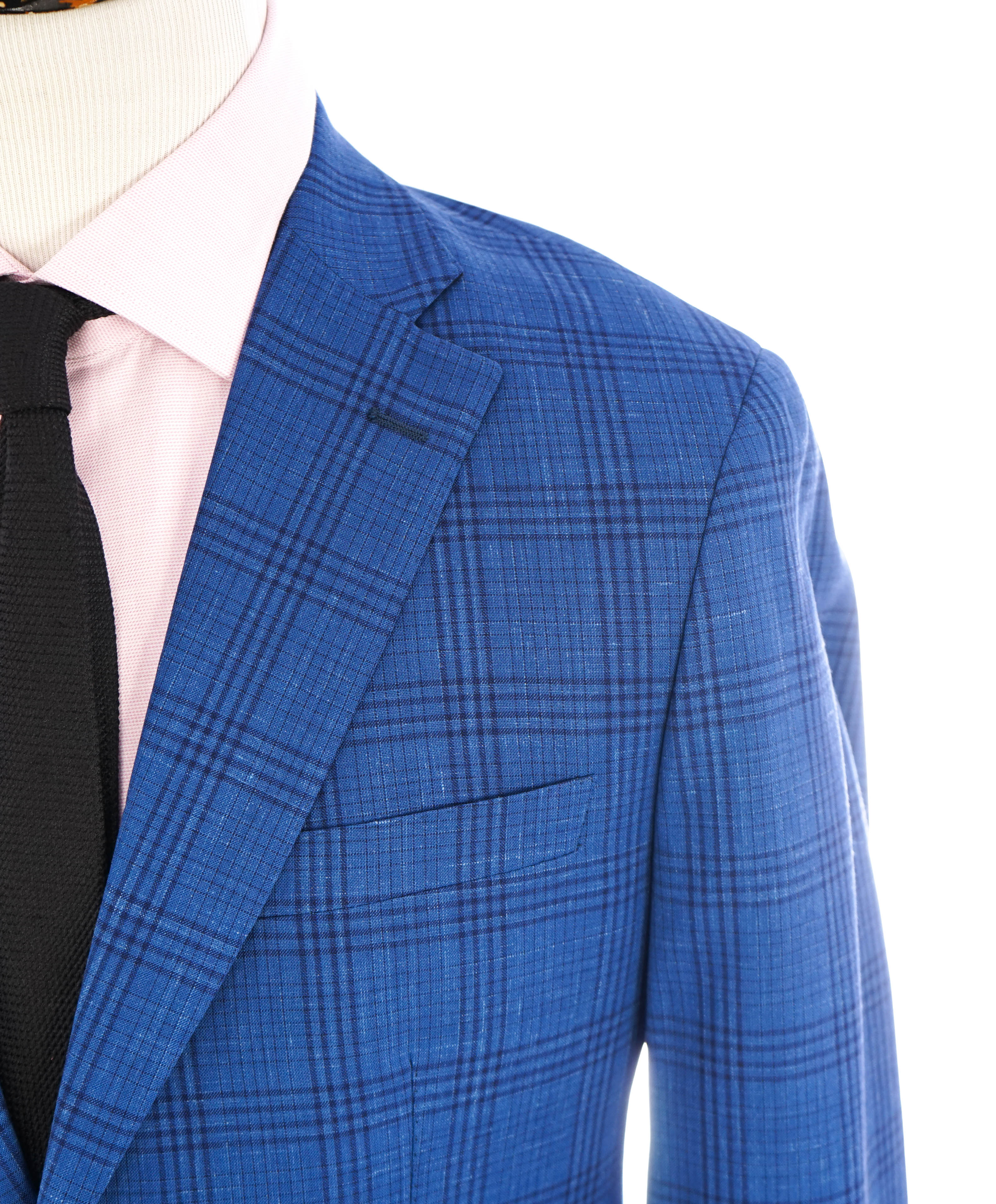 ERMENEGILDO ZEGNA - By SAKS FIFTH AVENUE Wool/Linen Check Blazer- 40R