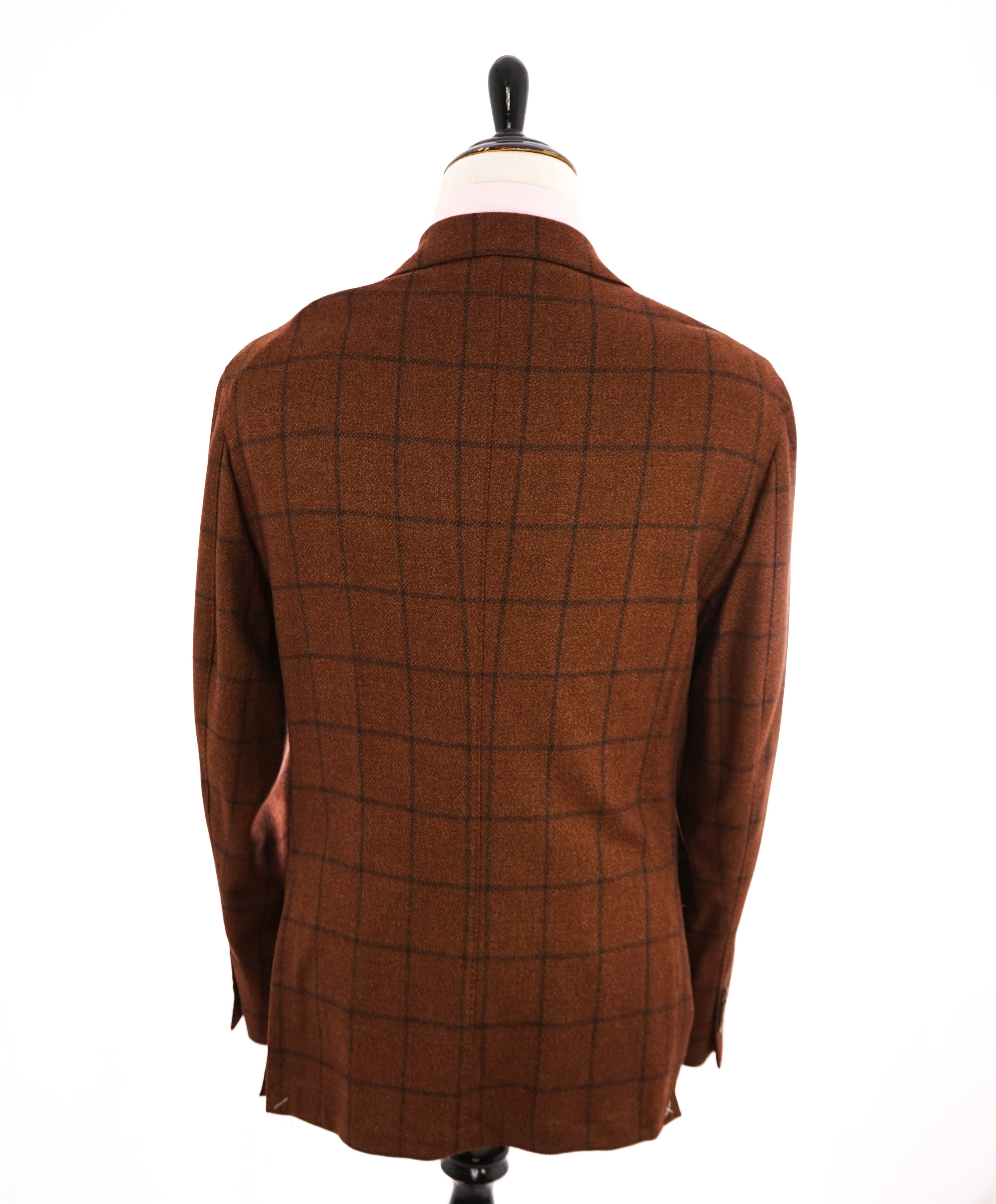 LORO PIANA - For SAKS FIFTH AVE “DREAM TWEED” Rust Check Blazer- 48R