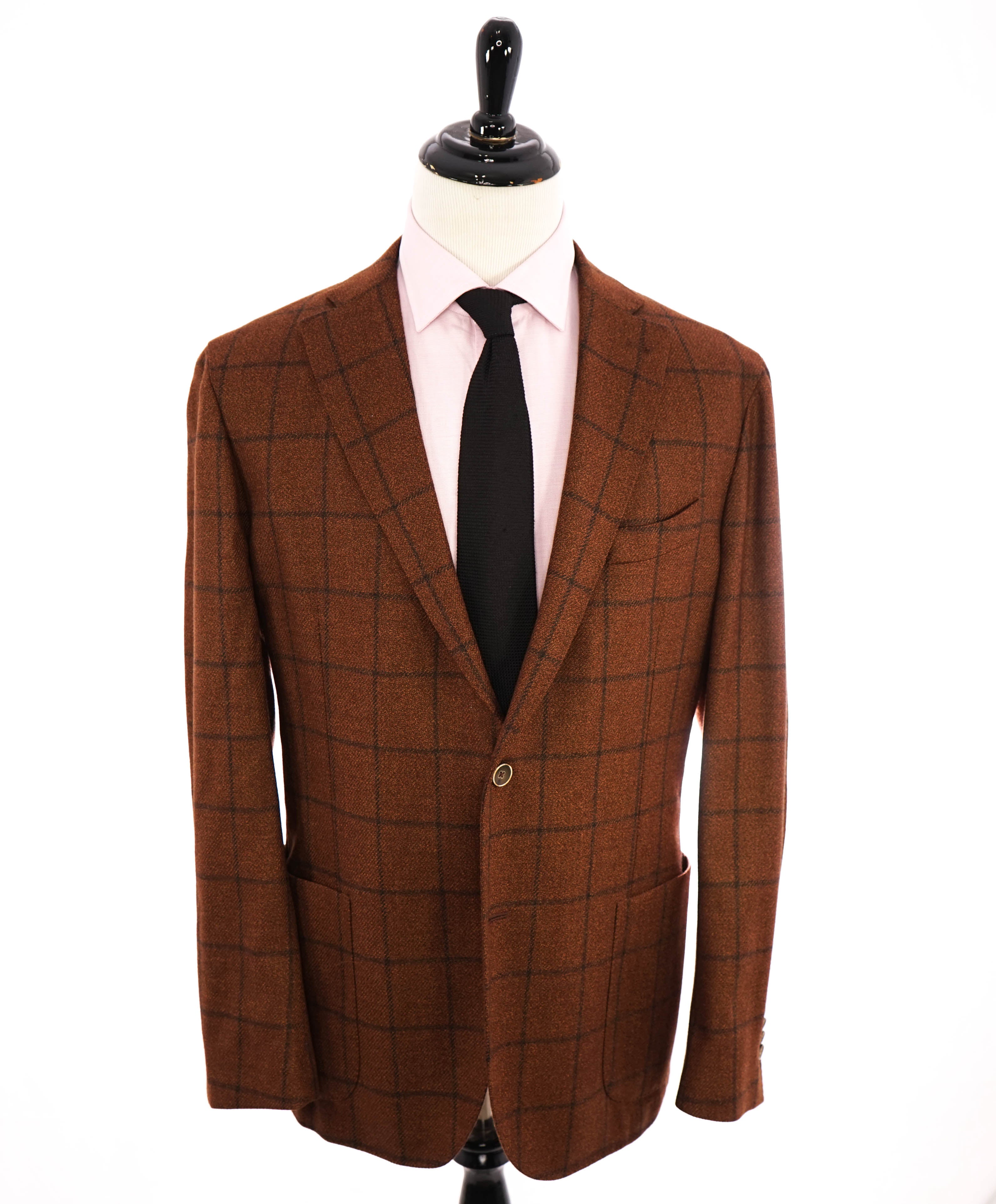 LORO PIANA - For SAKS FIFTH AVE “DREAM TWEED” Rust Check Blazer- 48R