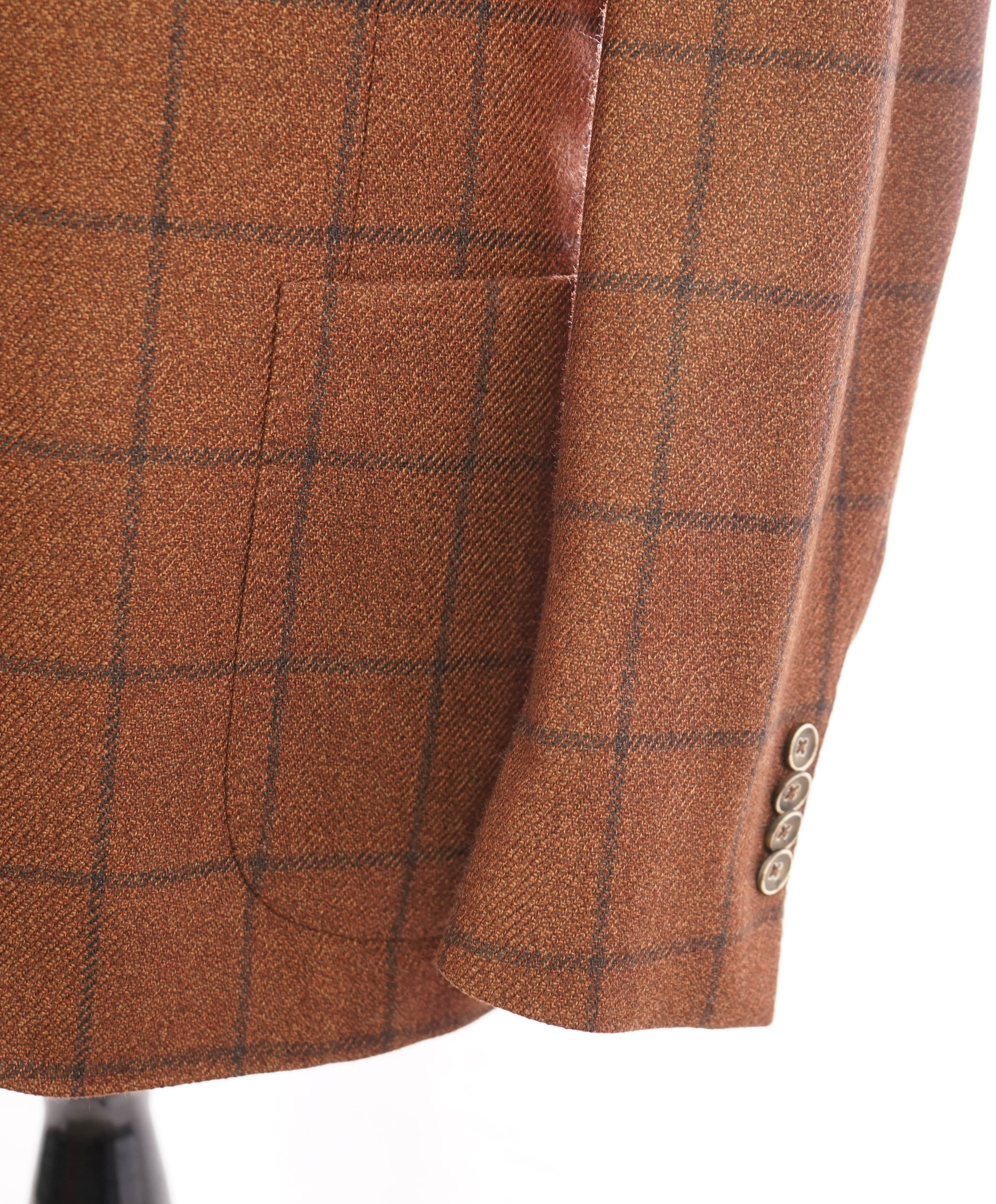 LORO PIANA - For SAKS FIFTH AVE “DREAM TWEED” Rust Check Blazer- 48R