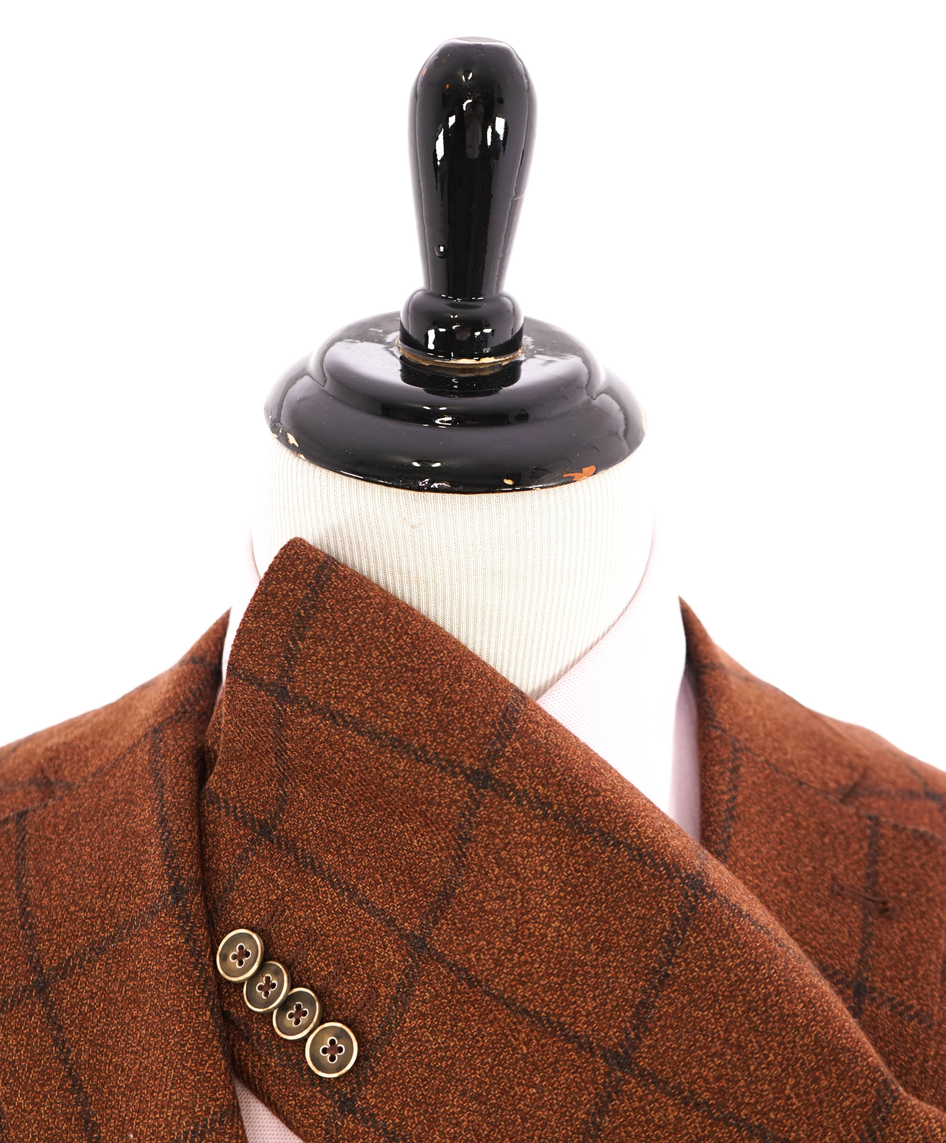 LORO PIANA - For SAKS FIFTH AVE “DREAM TWEED” Rust Check Blazer- 48R