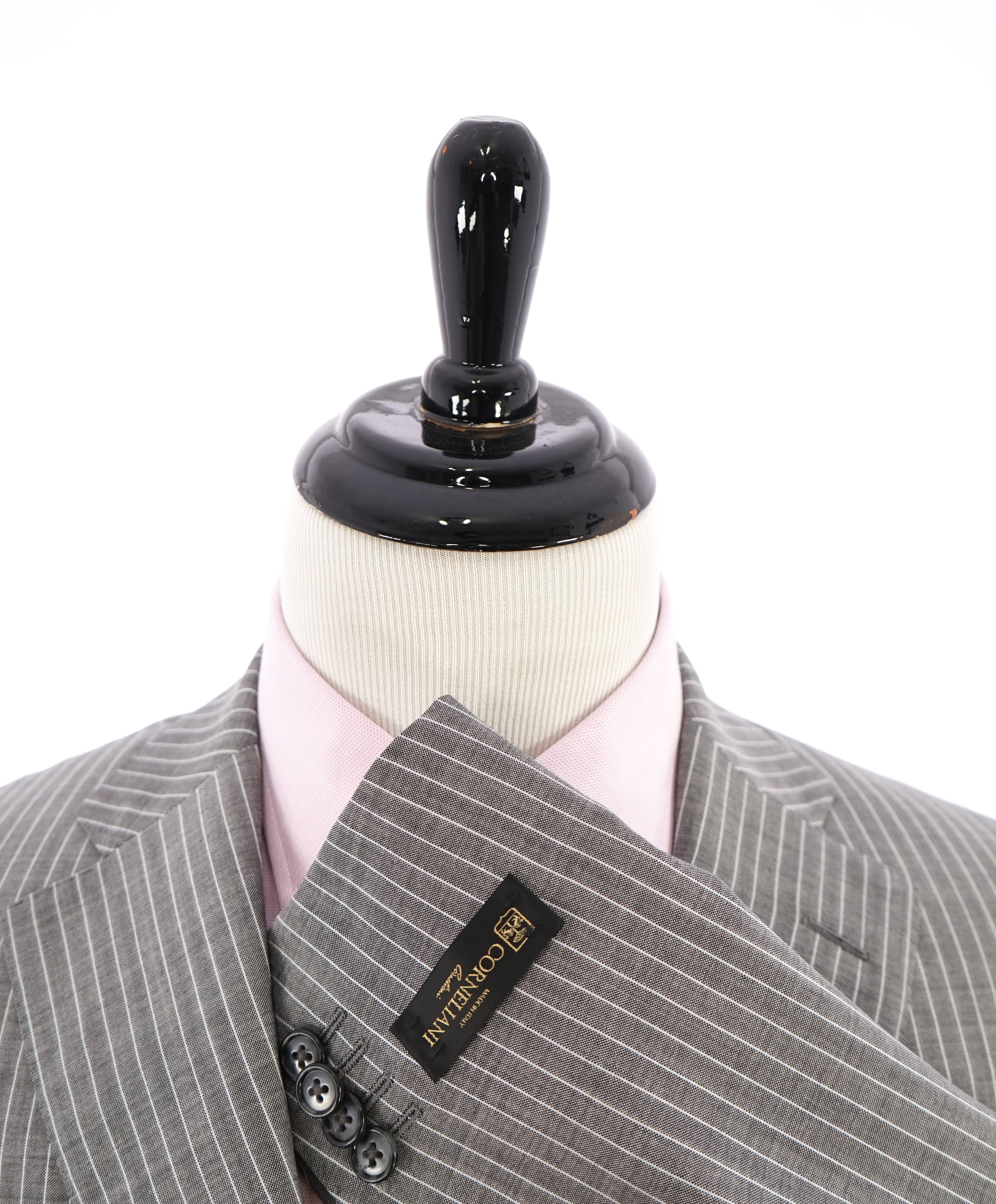 CORNELIANI - "Natural Stretch" LEADER Gray Chalk Stripe Suit - 38R