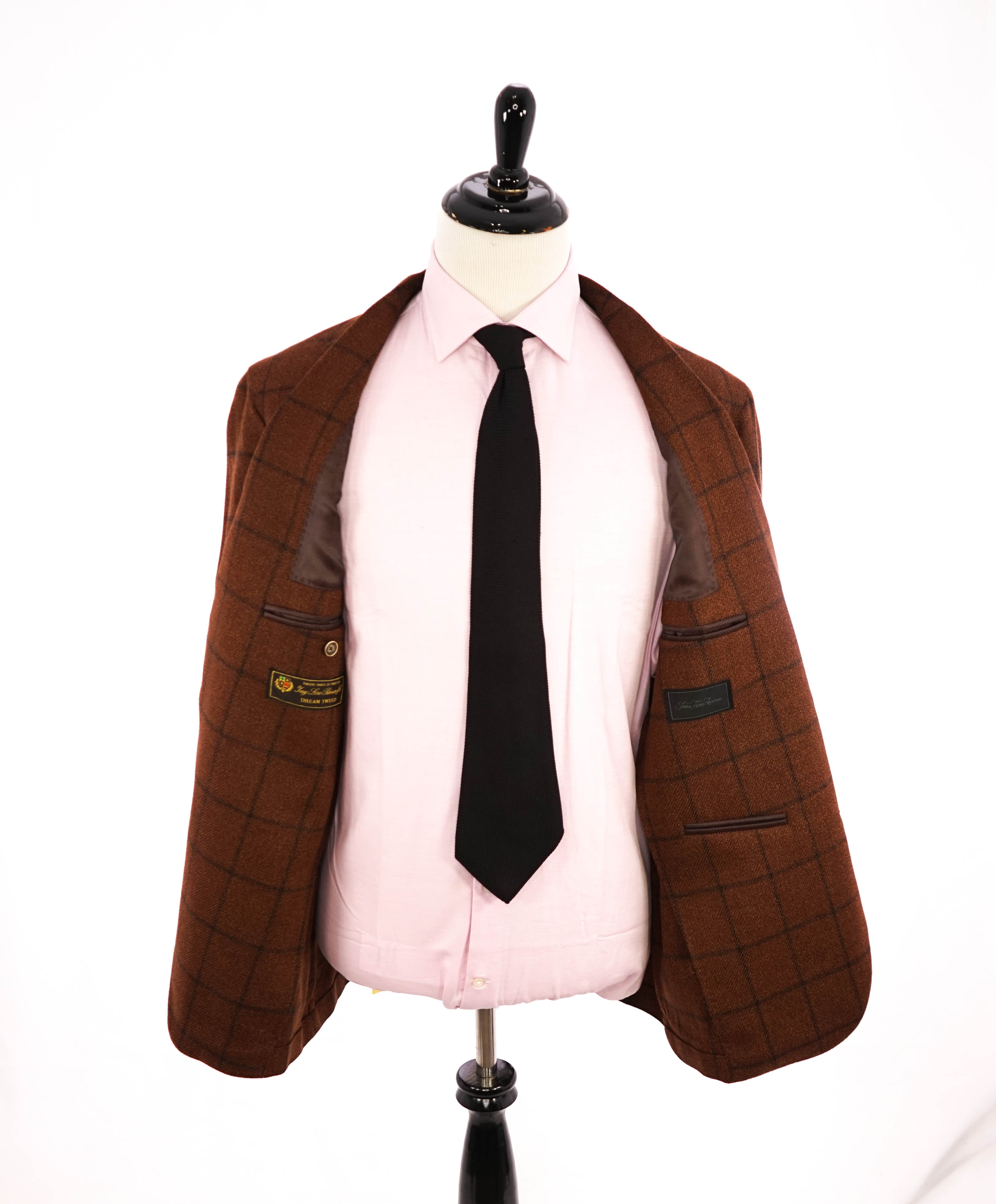 LORO PIANA - For SAKS FIFTH AVE “DREAM TWEED” Rust Check Blazer- 48R