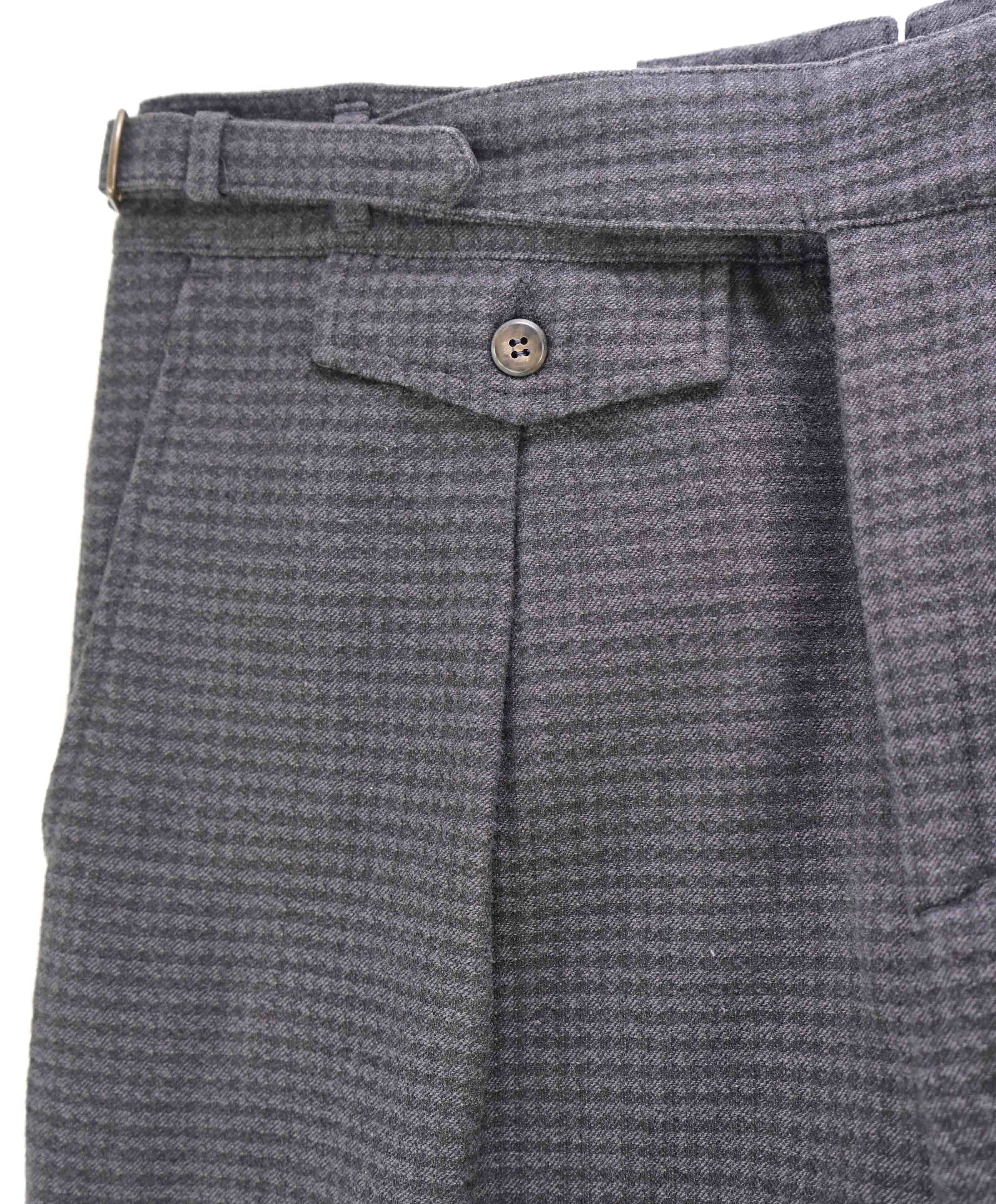 $745 ELEVENTY - *SIDE TAB* Cotton Houndstooth Belted Neapolitan Pants- 33W